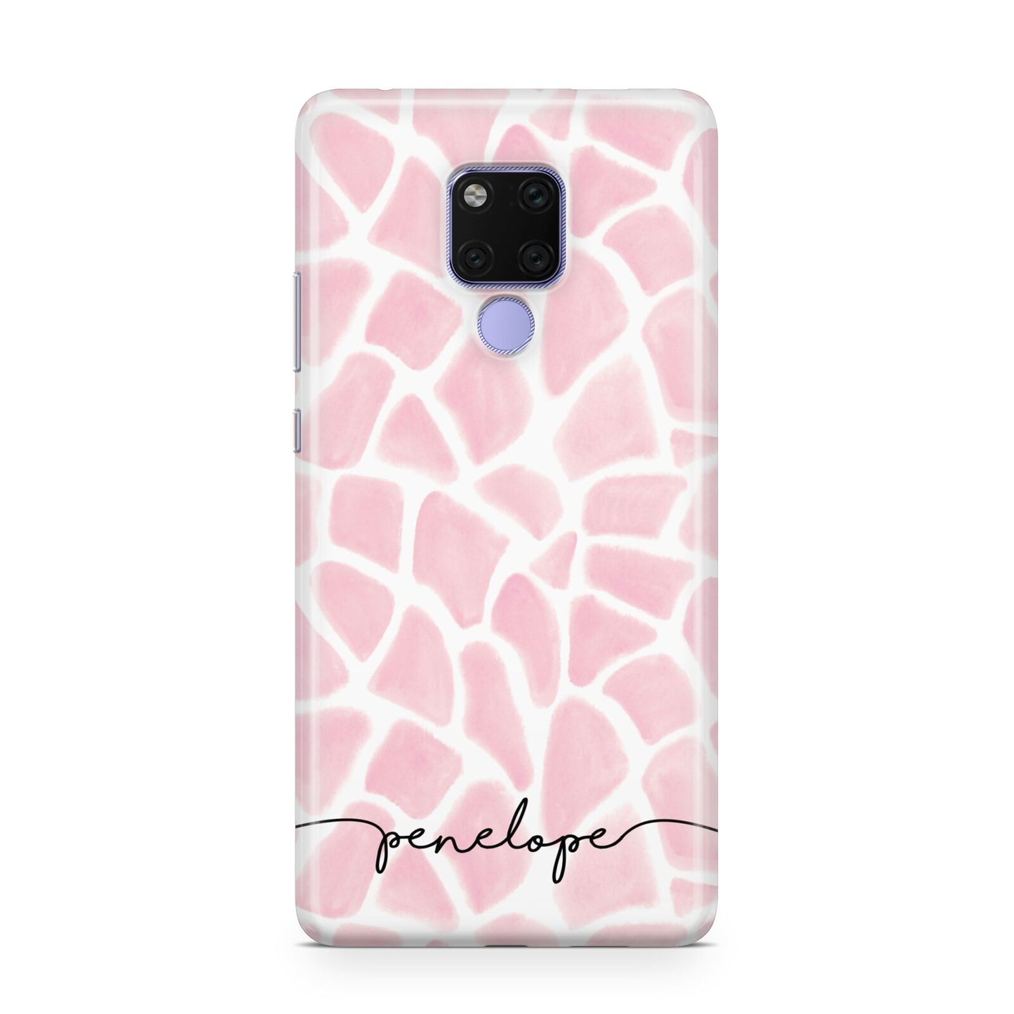 Personalised Pink Giraffe Print Huawei Mate 20X Phone Case