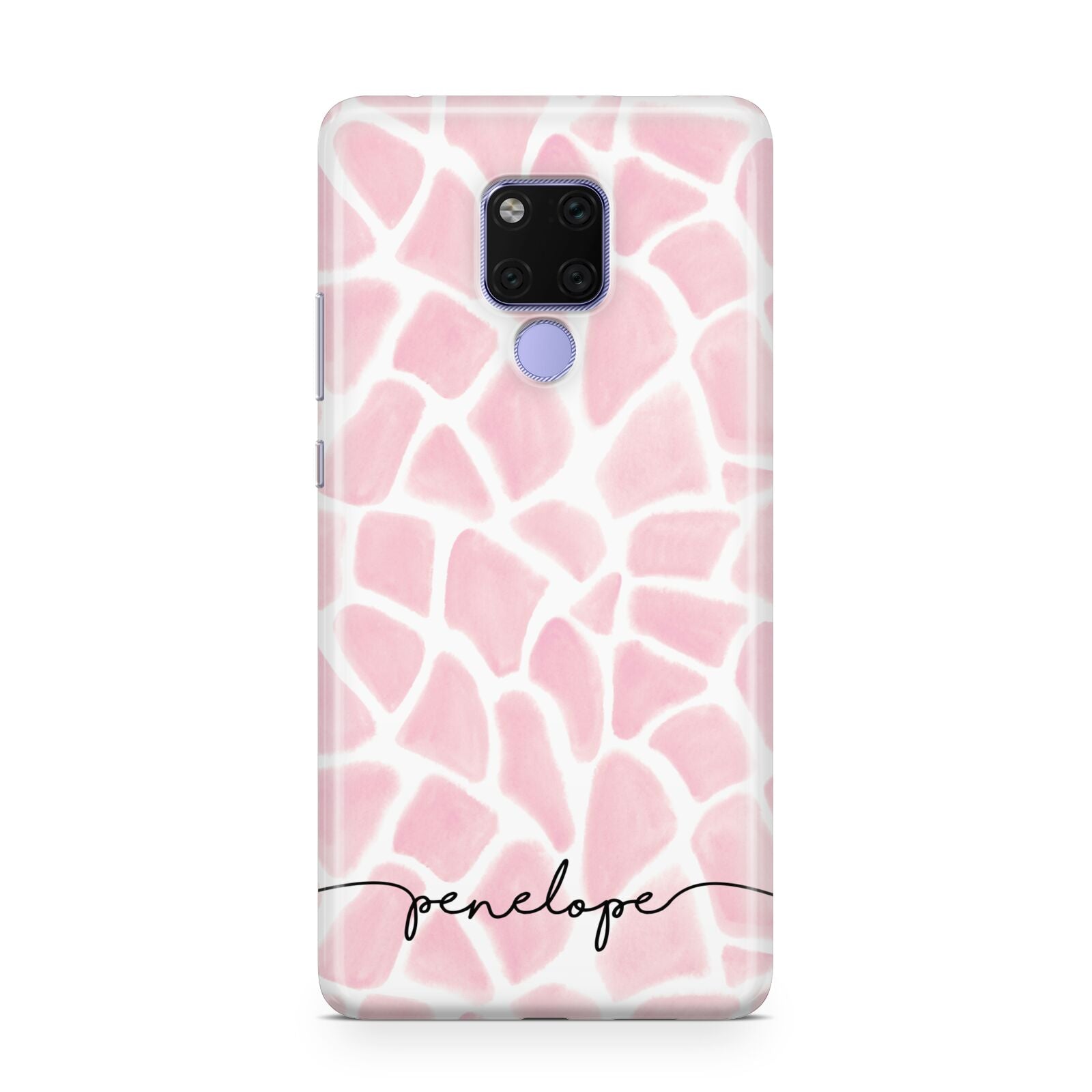 Personalised Pink Giraffe Print Huawei Mate 20X Phone Case