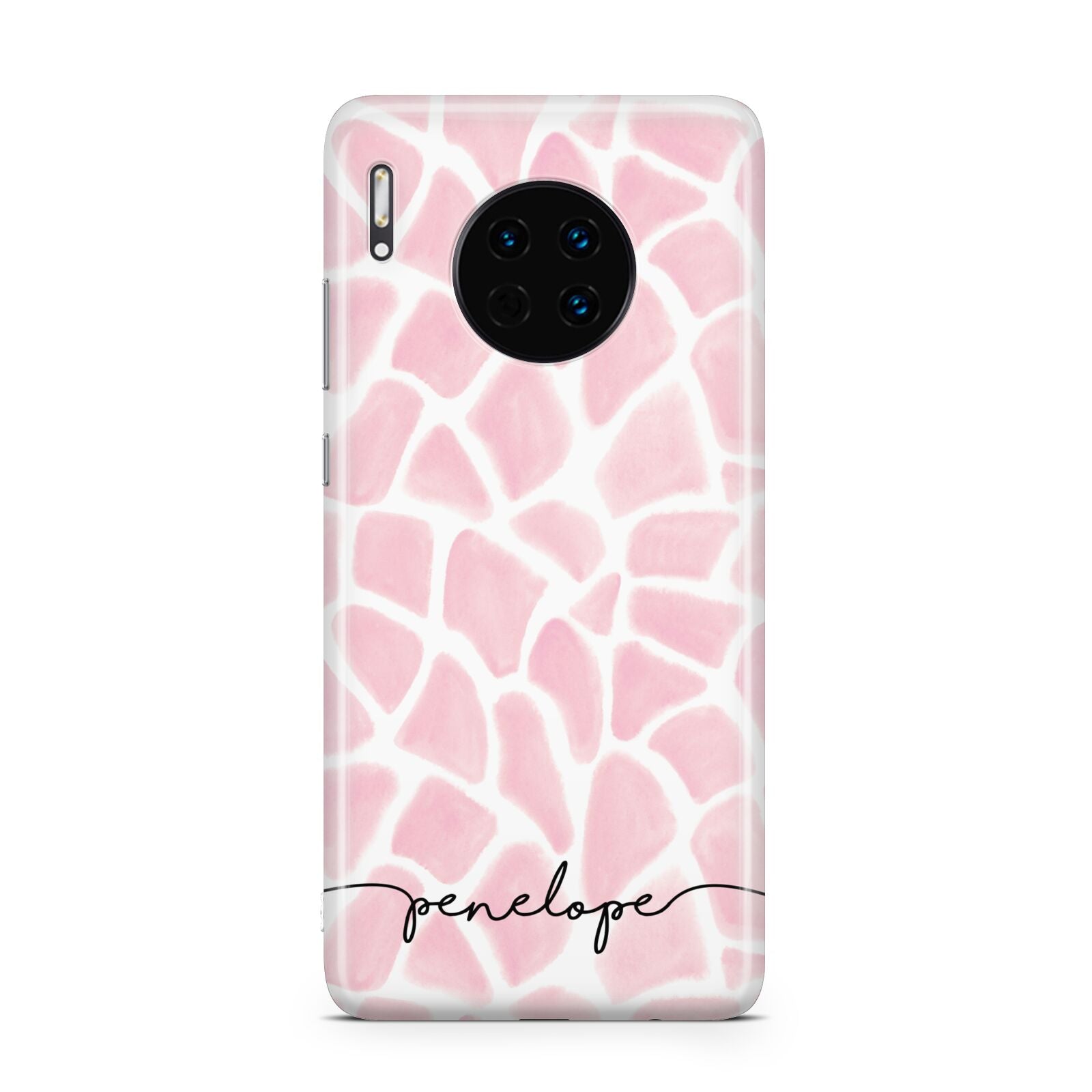 Personalised Pink Giraffe Print Huawei Mate 30