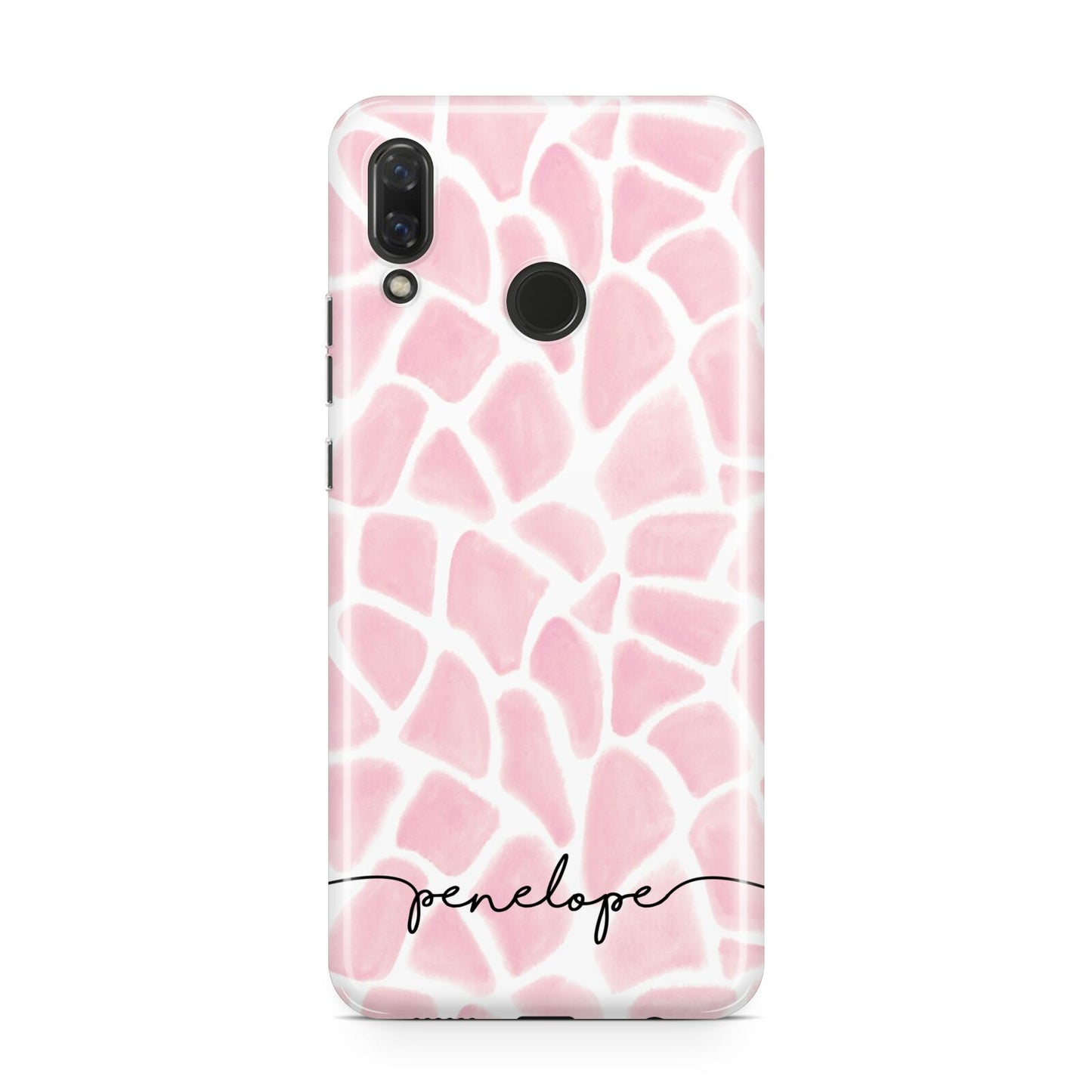 Personalised Pink Giraffe Print Huawei Nova 3 Phone Case