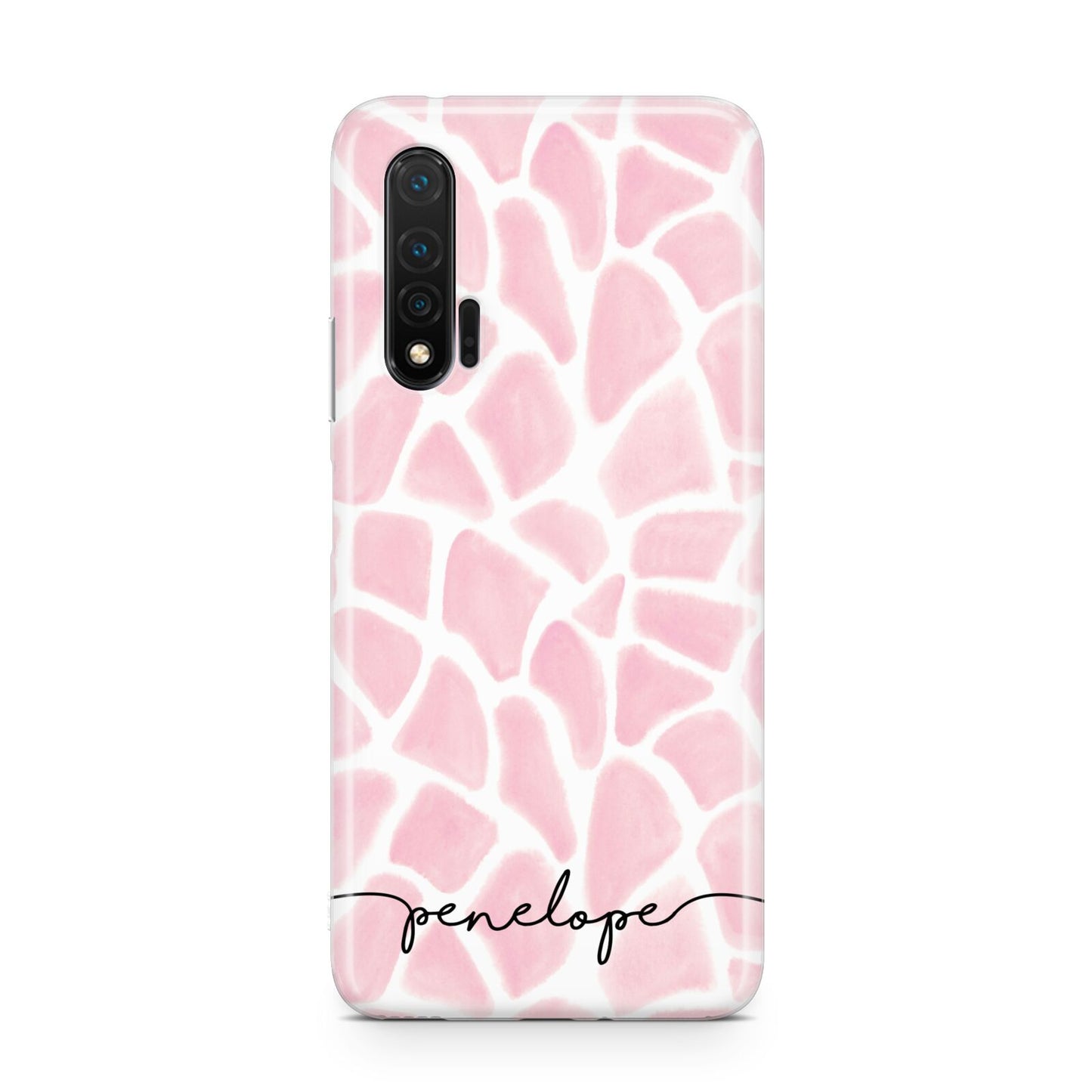 Personalised Pink Giraffe Print Huawei Nova 6 Phone Case