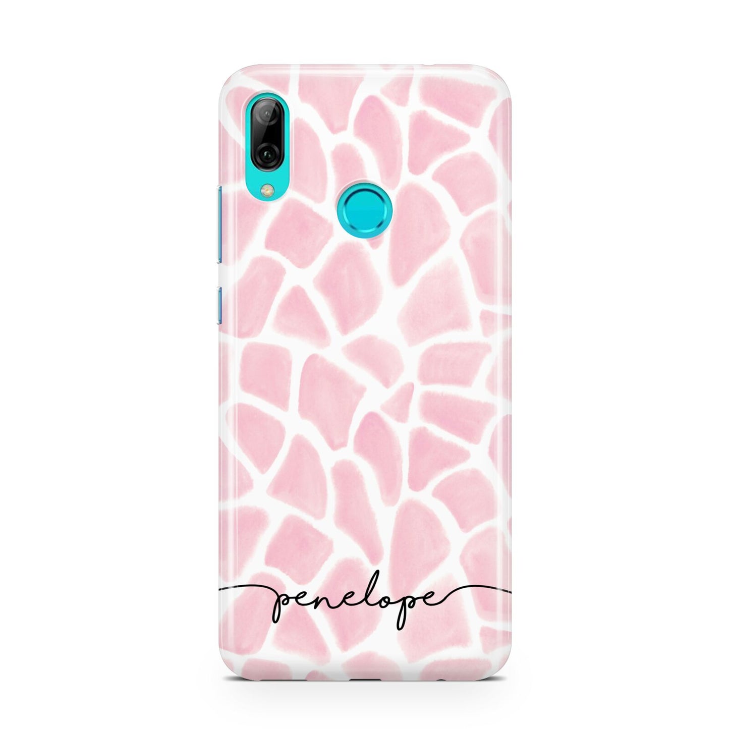 Personalised Pink Giraffe Print Huawei P Smart 2019 Case