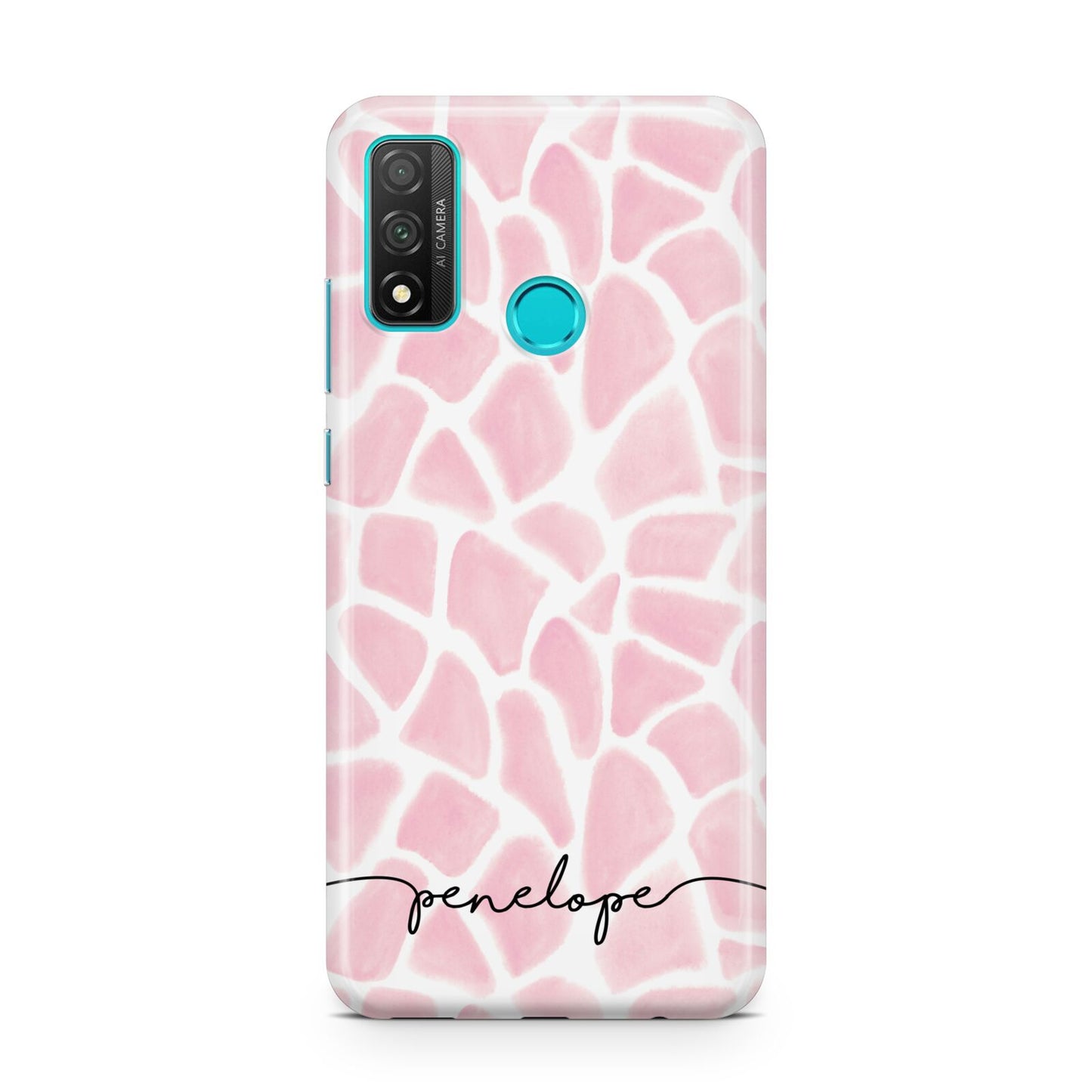 Personalised Pink Giraffe Print Huawei P Smart 2020