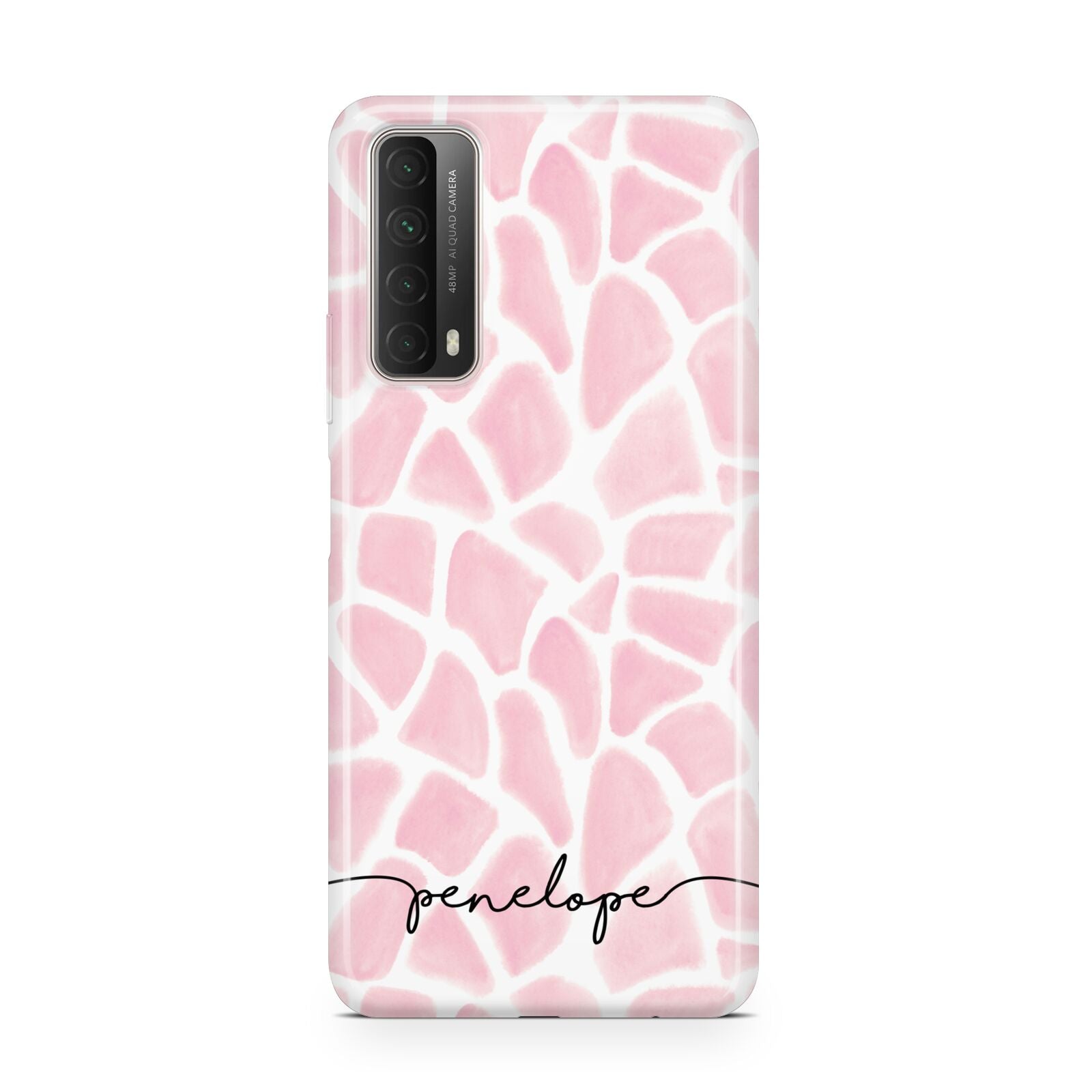 Personalised Pink Giraffe Print Huawei P Smart 2021