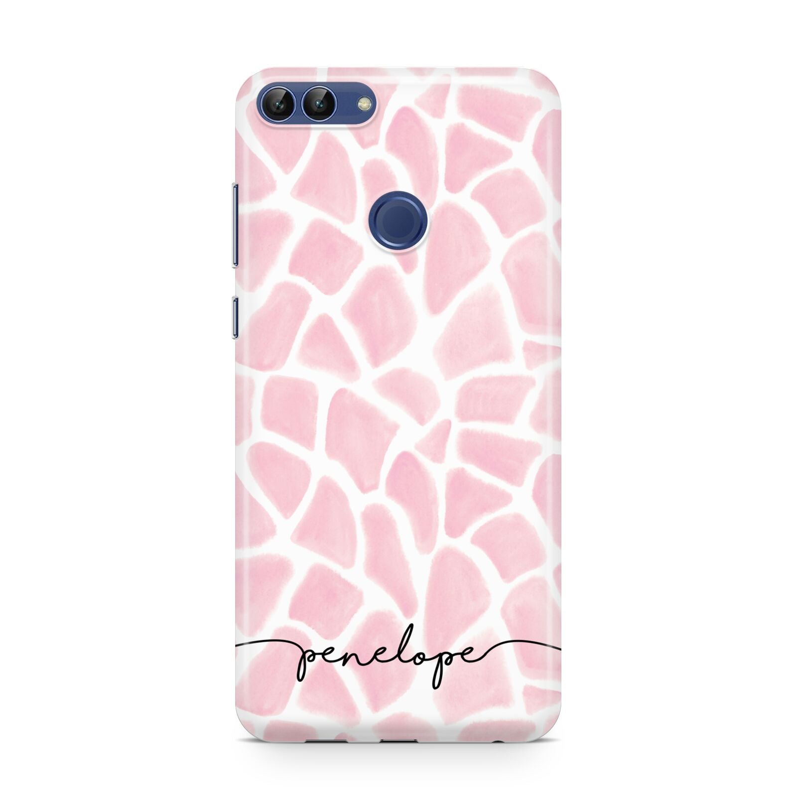 Personalised Pink Giraffe Print Huawei P Smart Case