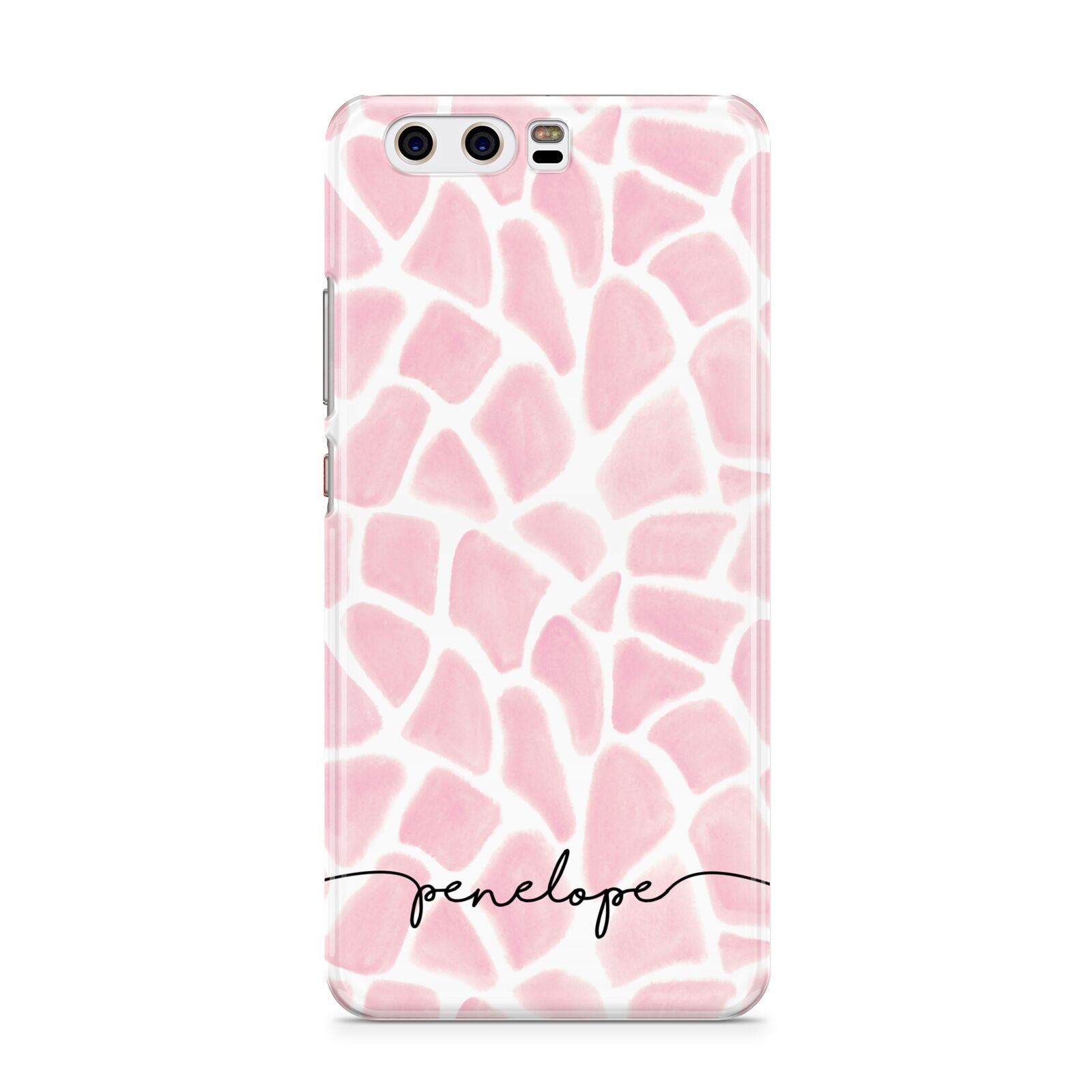 Personalised Pink Giraffe Print Huawei P10 Phone Case