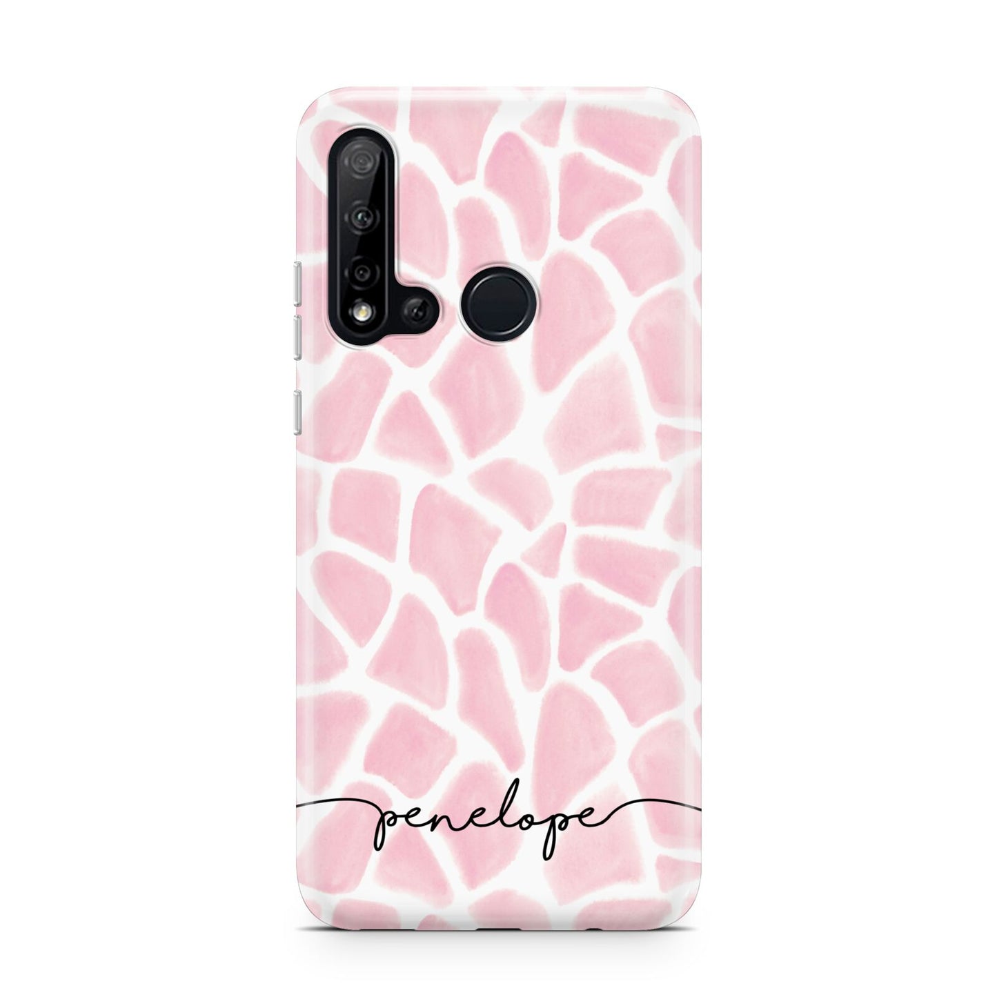 Personalised Pink Giraffe Print Huawei P20 Lite 5G Phone Case