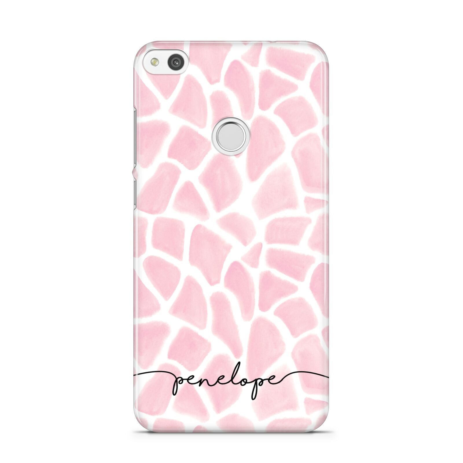 Personalised Pink Giraffe Print Huawei P8 Lite Case