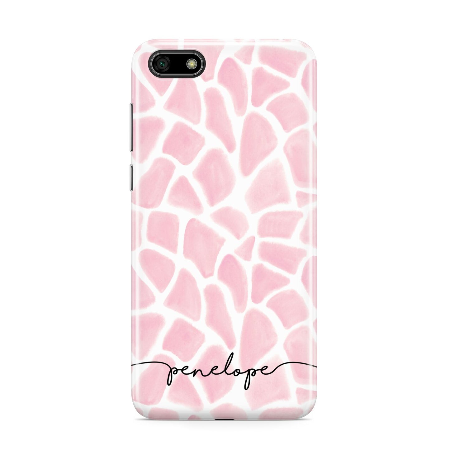 Personalised Pink Giraffe Print Huawei Y5 Prime 2018 Phone Case