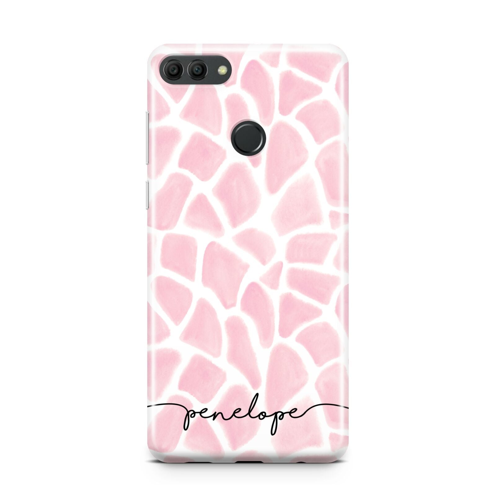 Personalised Pink Giraffe Print Huawei Y9 2018