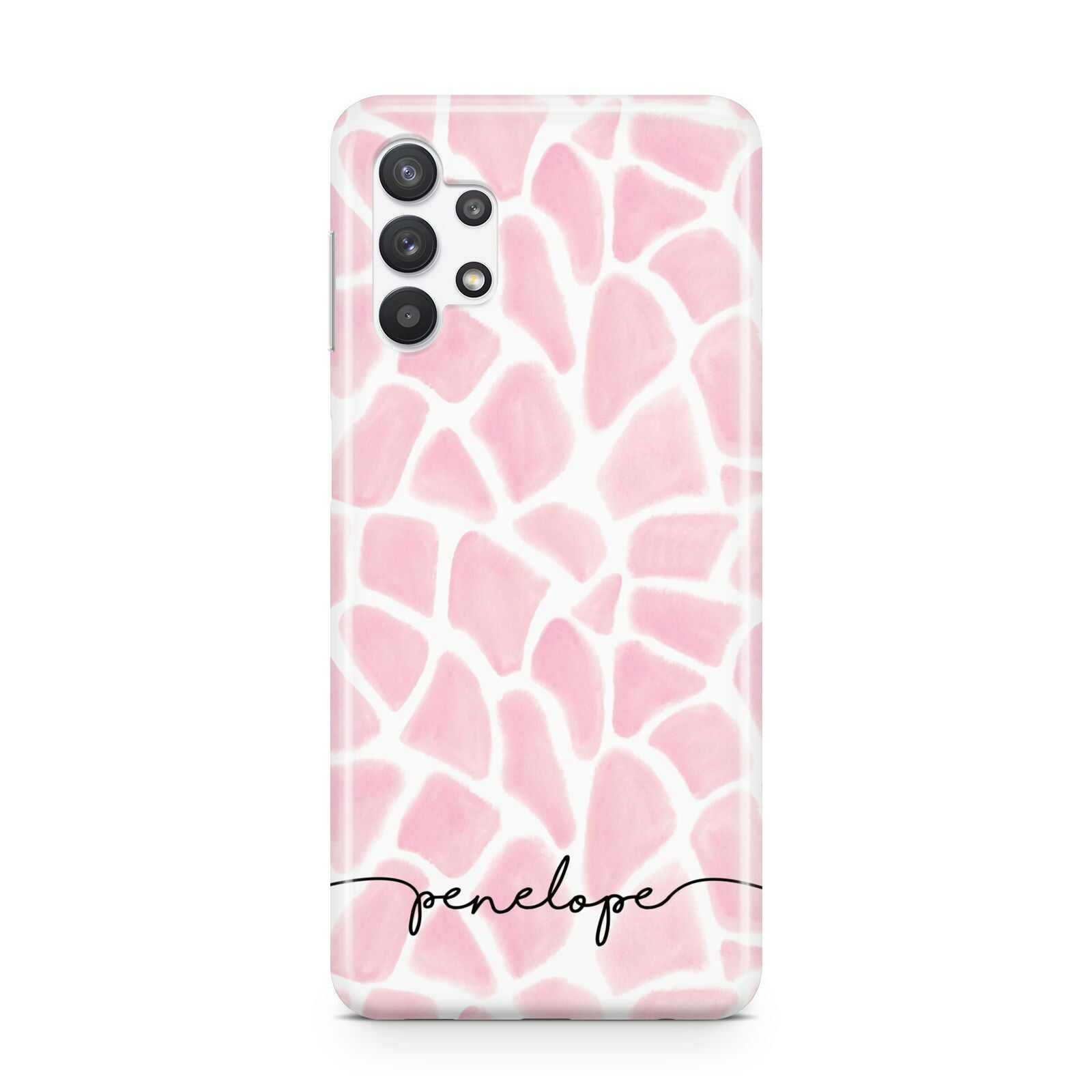 Personalised Pink Giraffe Print Samsung A32 5G Case