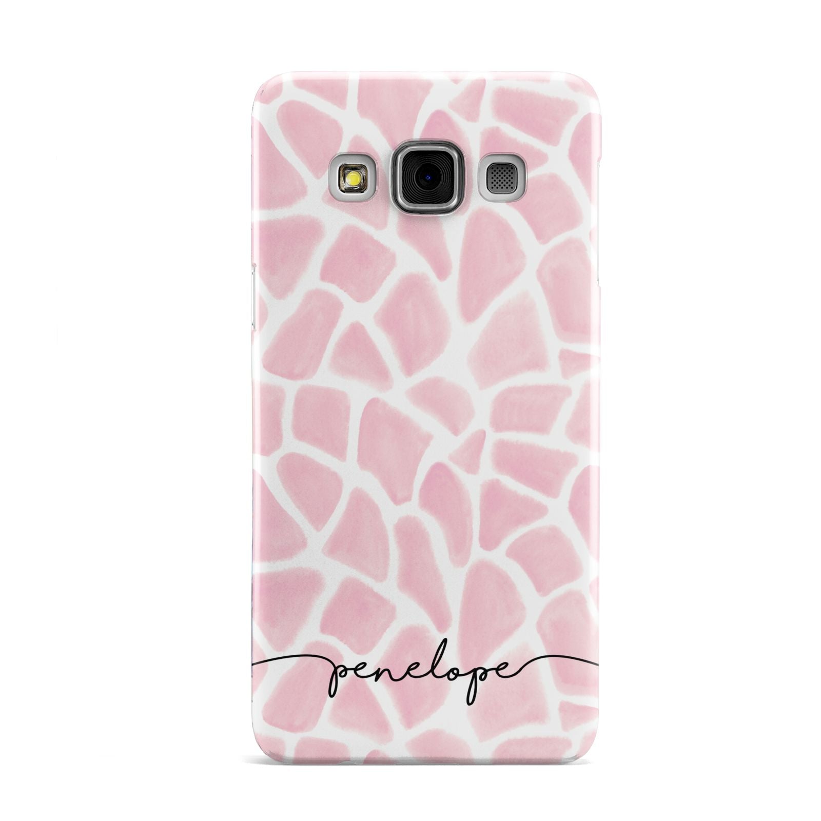 Personalised Pink Giraffe Print Samsung Galaxy A3 Case