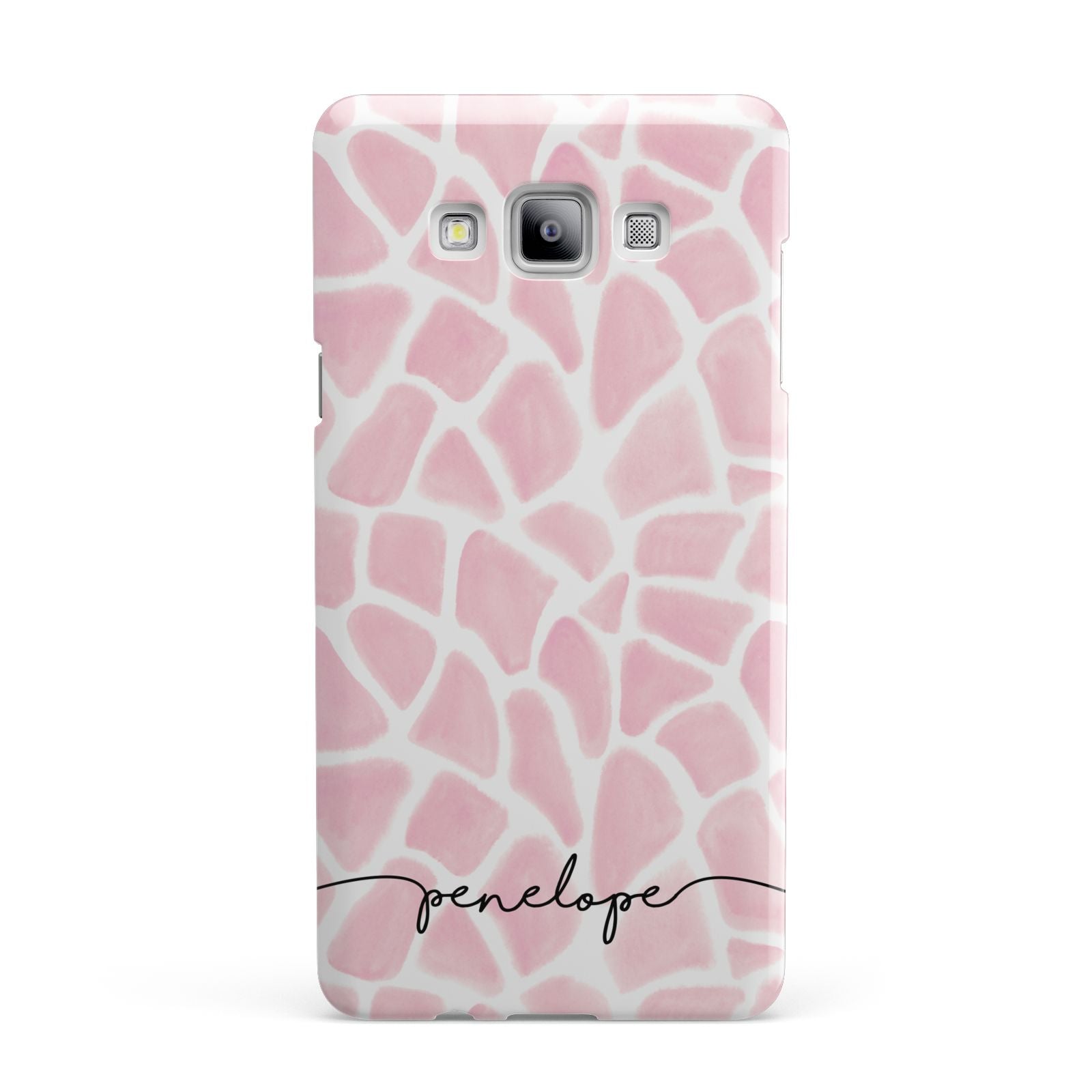 Personalised Pink Giraffe Print Samsung Galaxy A7 2015 Case