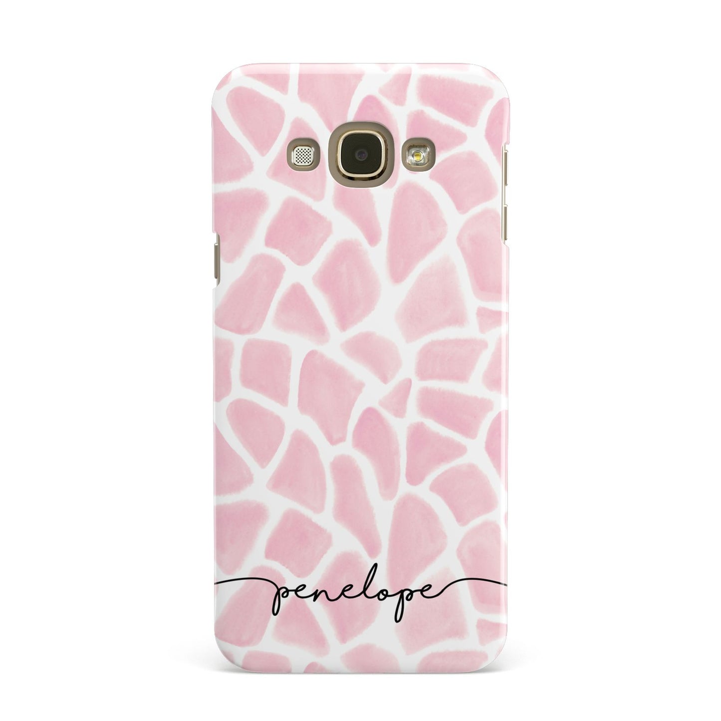 Personalised Pink Giraffe Print Samsung Galaxy A8 Case