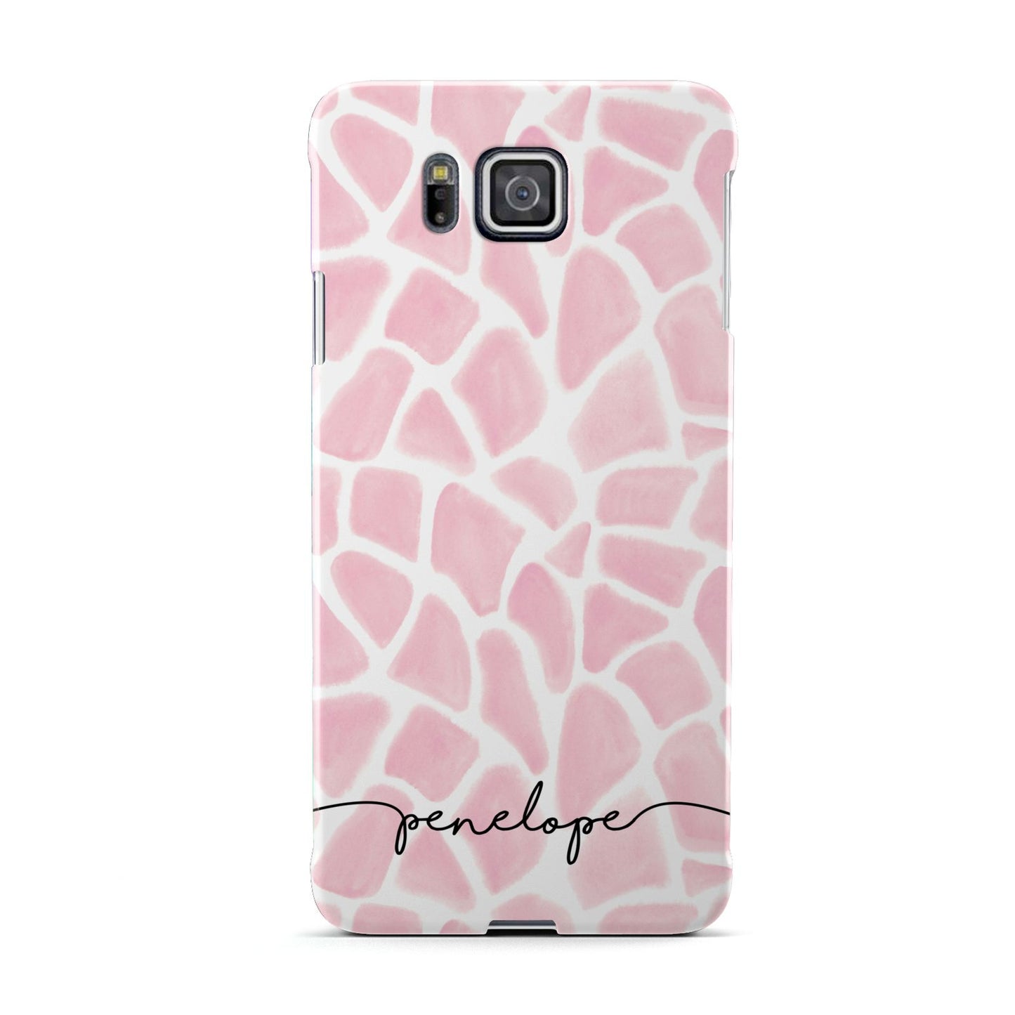 Personalised Pink Giraffe Print Samsung Galaxy Alpha Case