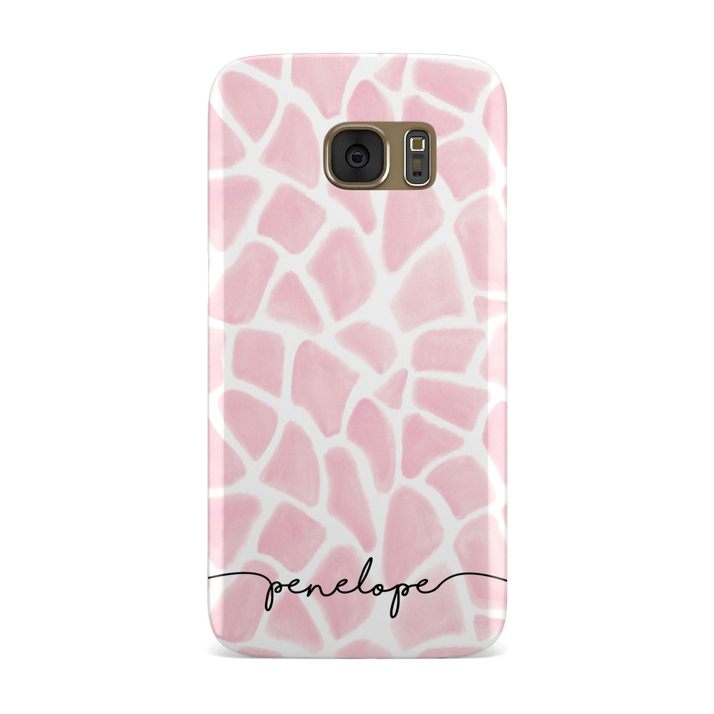 Personalised Pink Giraffe Print Samsung Galaxy Case