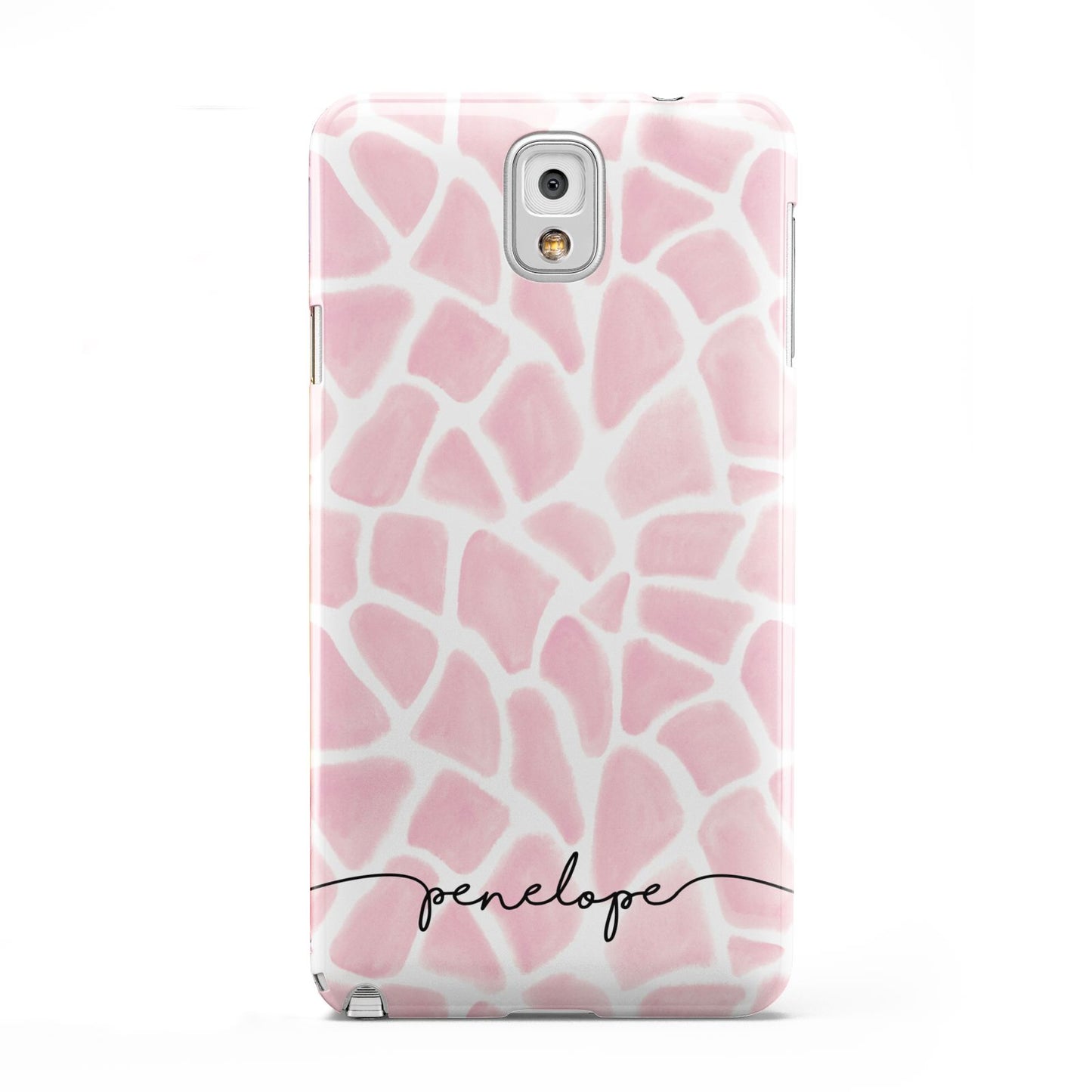 Personalised Pink Giraffe Print Samsung Galaxy Note 3 Case