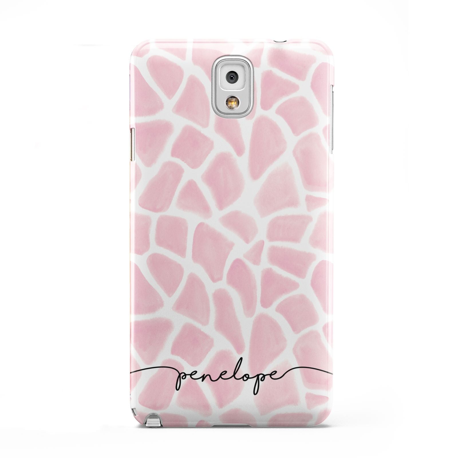 Personalised Pink Giraffe Print Samsung Galaxy Note 3 Case