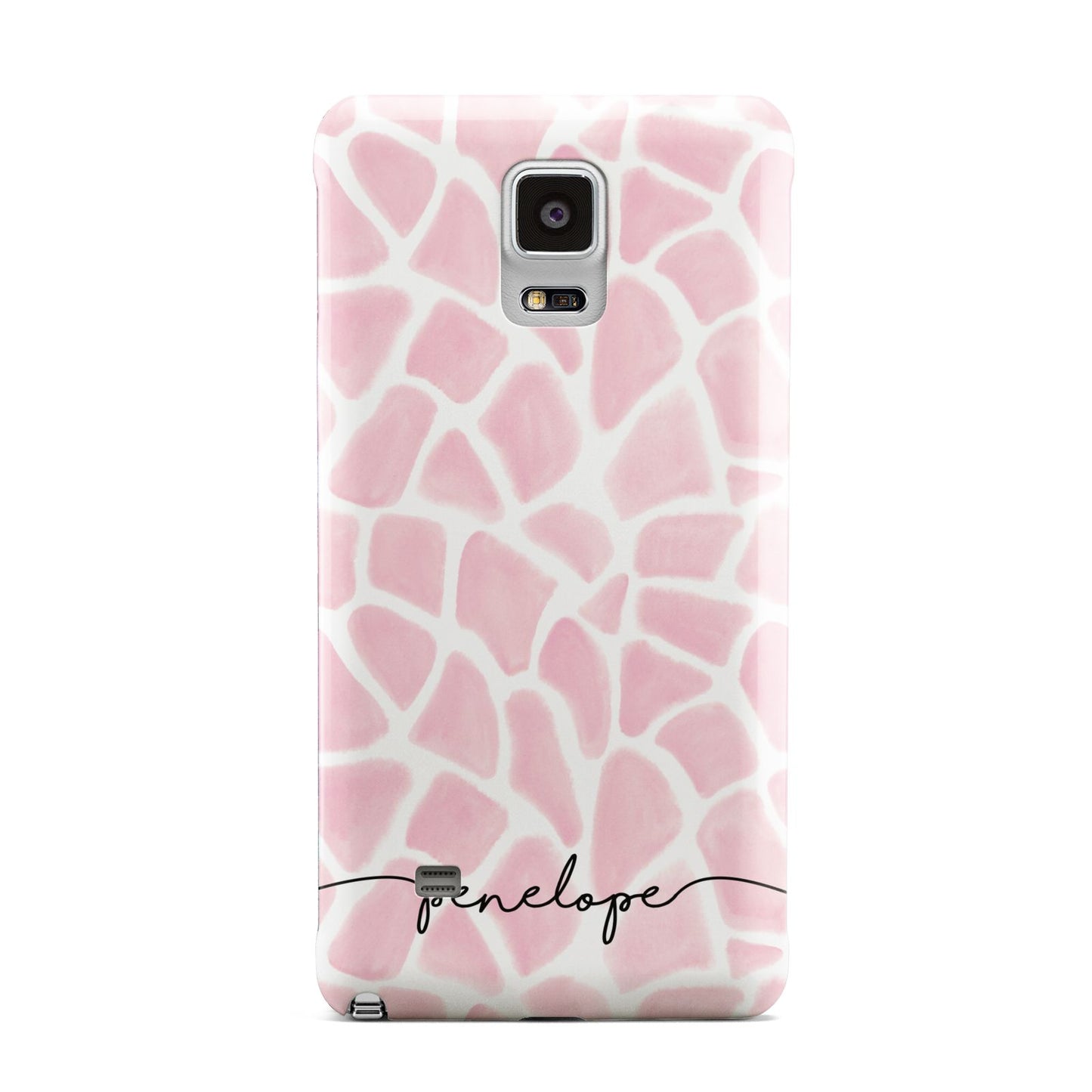 Personalised Pink Giraffe Print Samsung Galaxy Note 4 Case