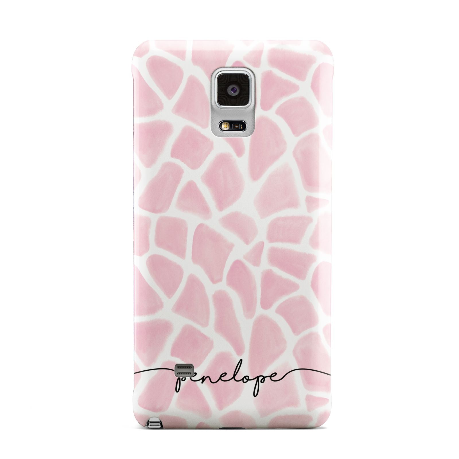 Personalised Pink Giraffe Print Samsung Galaxy Note 4 Case