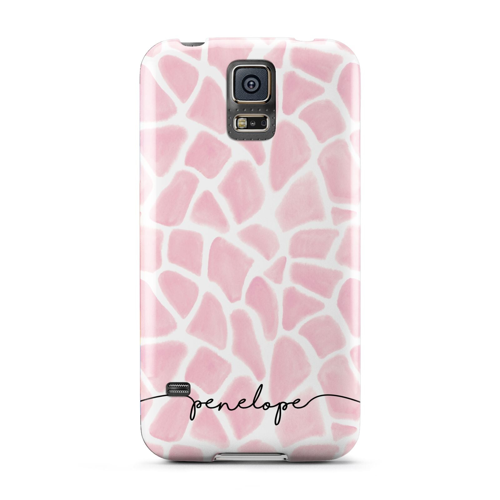 Personalised Pink Giraffe Print Samsung Galaxy S5 Case