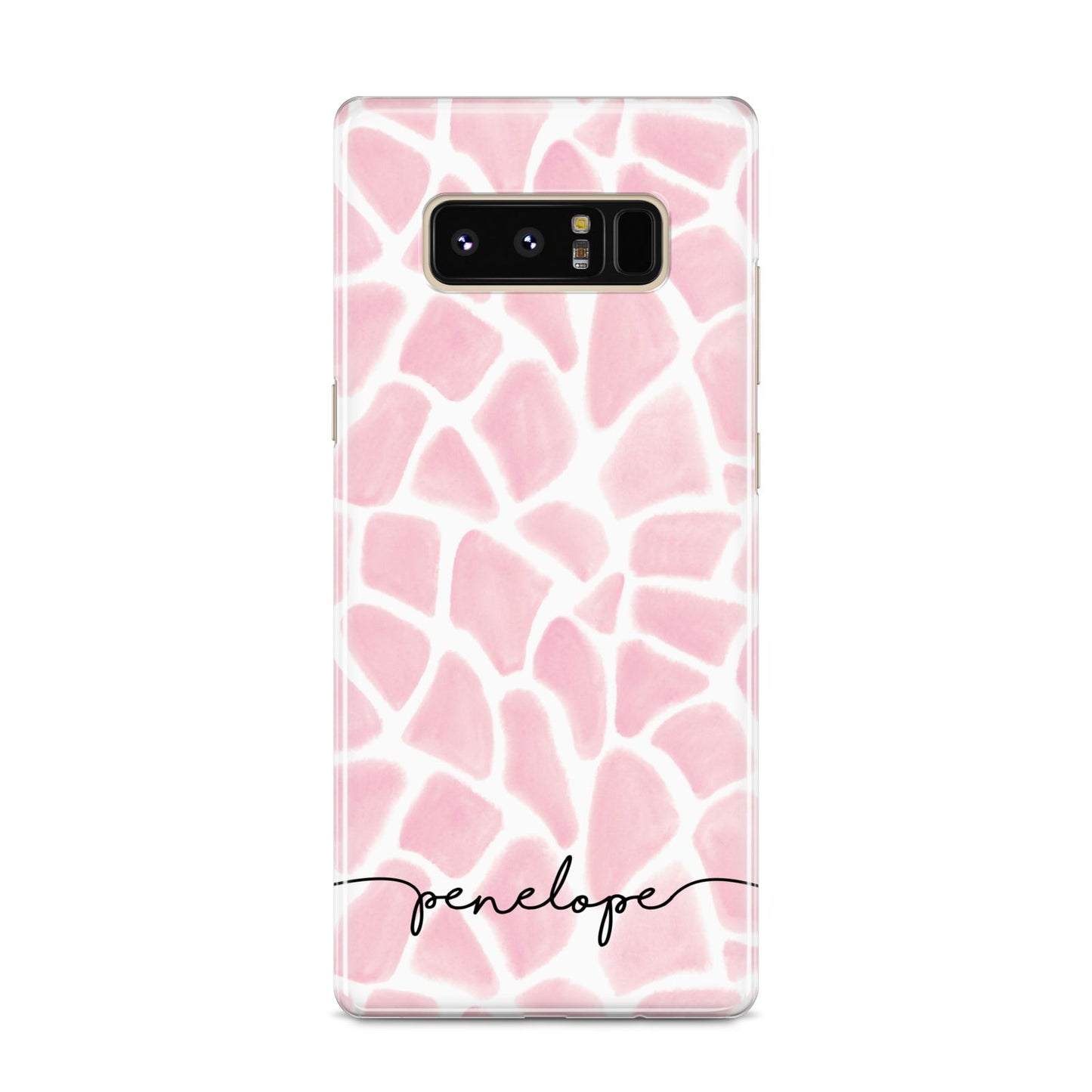 Personalised Pink Giraffe Print Samsung Galaxy S8 Case