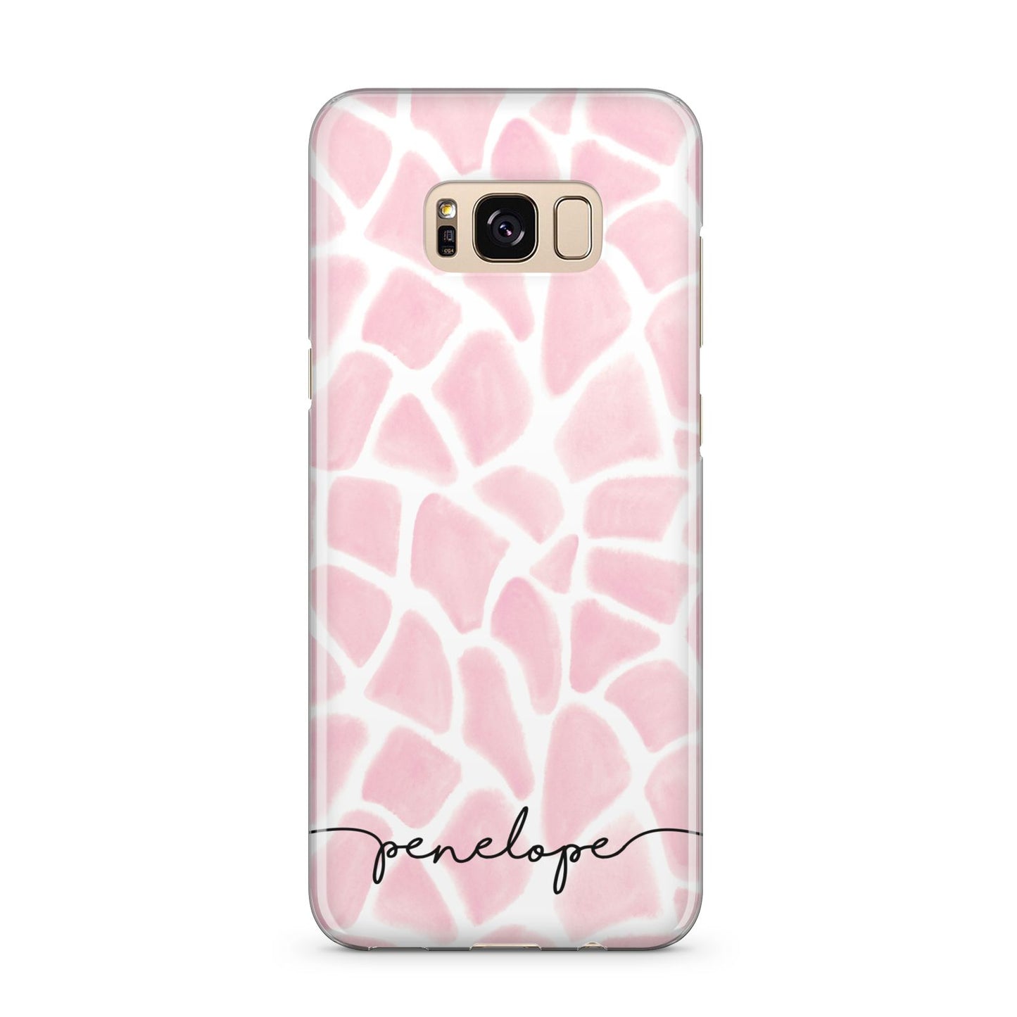 Personalised Pink Giraffe Print Samsung Galaxy S8 Plus Case