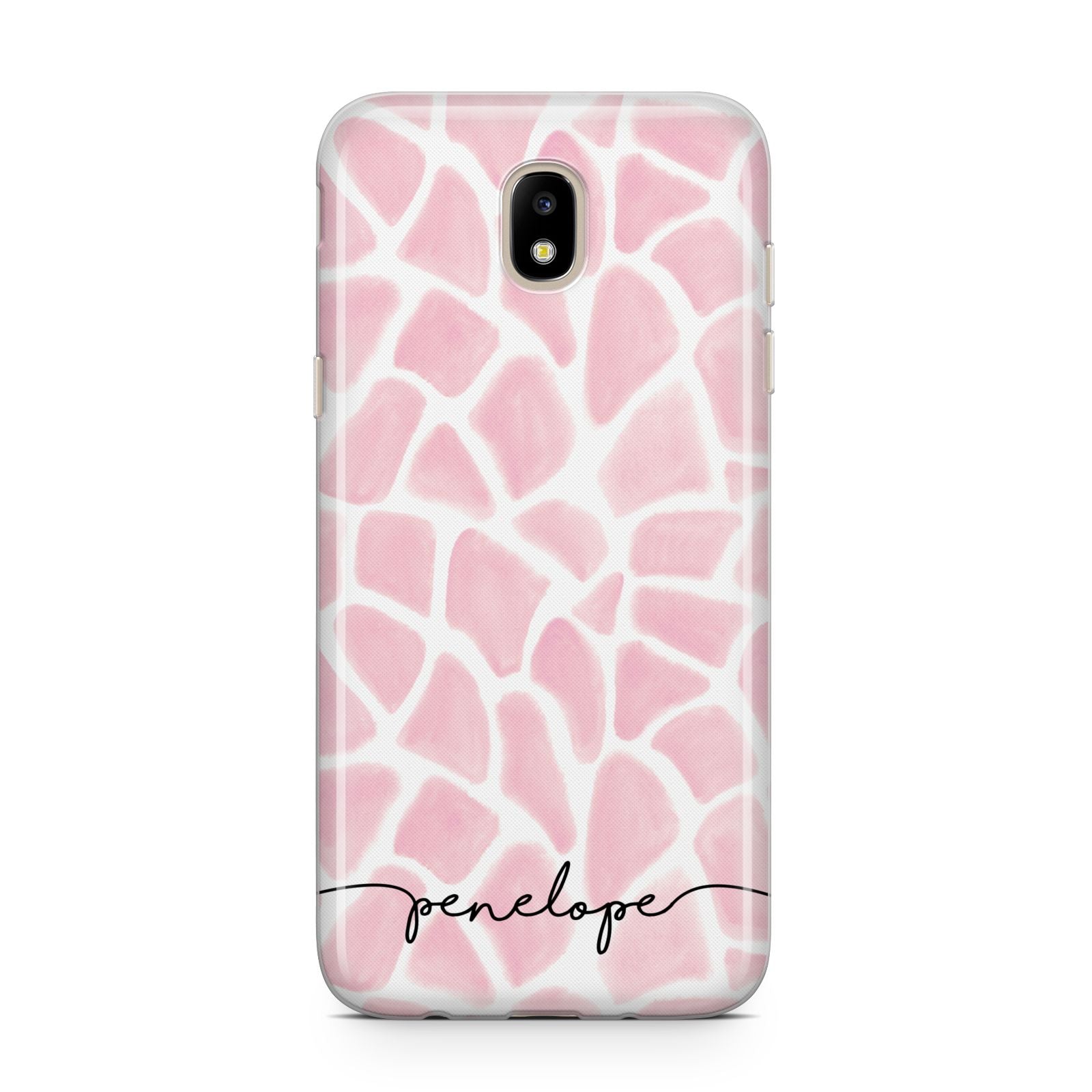 Personalised Pink Giraffe Print Samsung J5 2017 Case