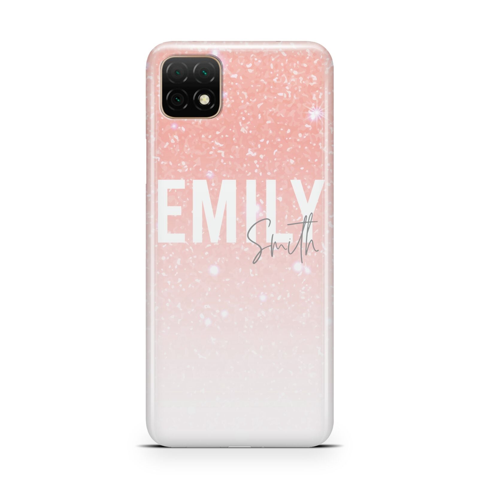 Personalised Pink Glitter Fade Text Huawei Enjoy 20 Phone Case