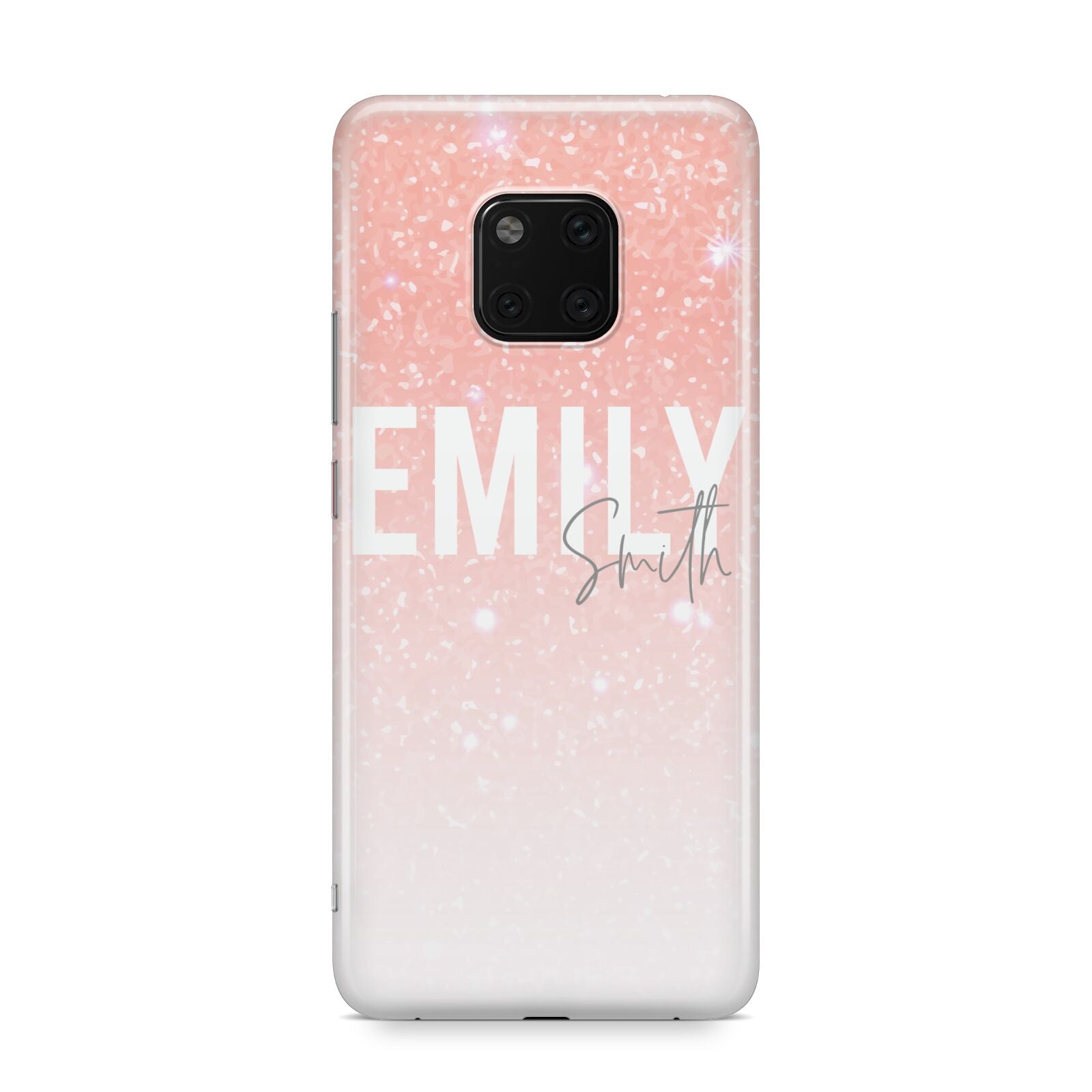 Personalised Pink Glitter Fade Text Huawei Mate 20 Pro Phone Case