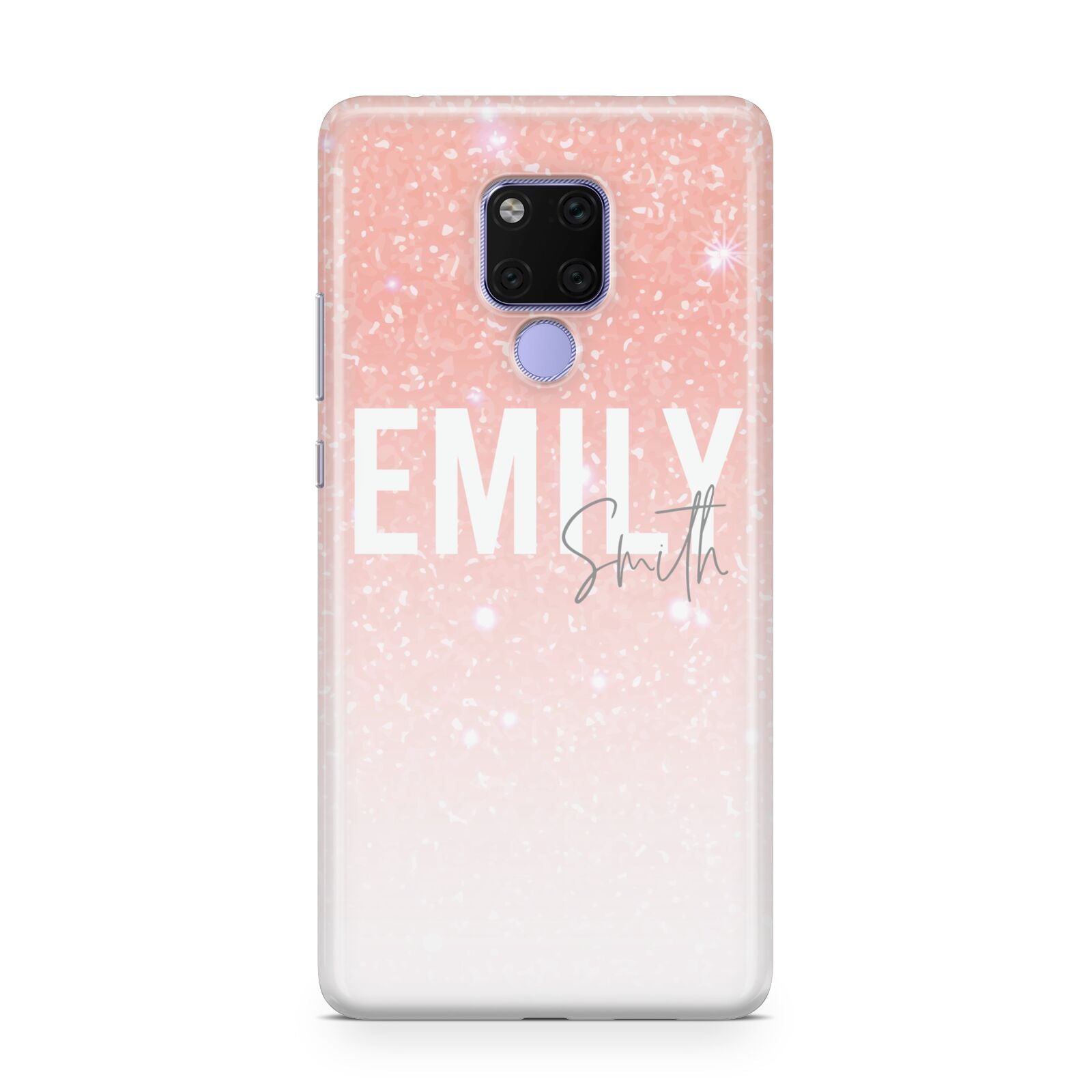 Personalised Pink Glitter Fade Text Huawei Mate 20X Phone Case