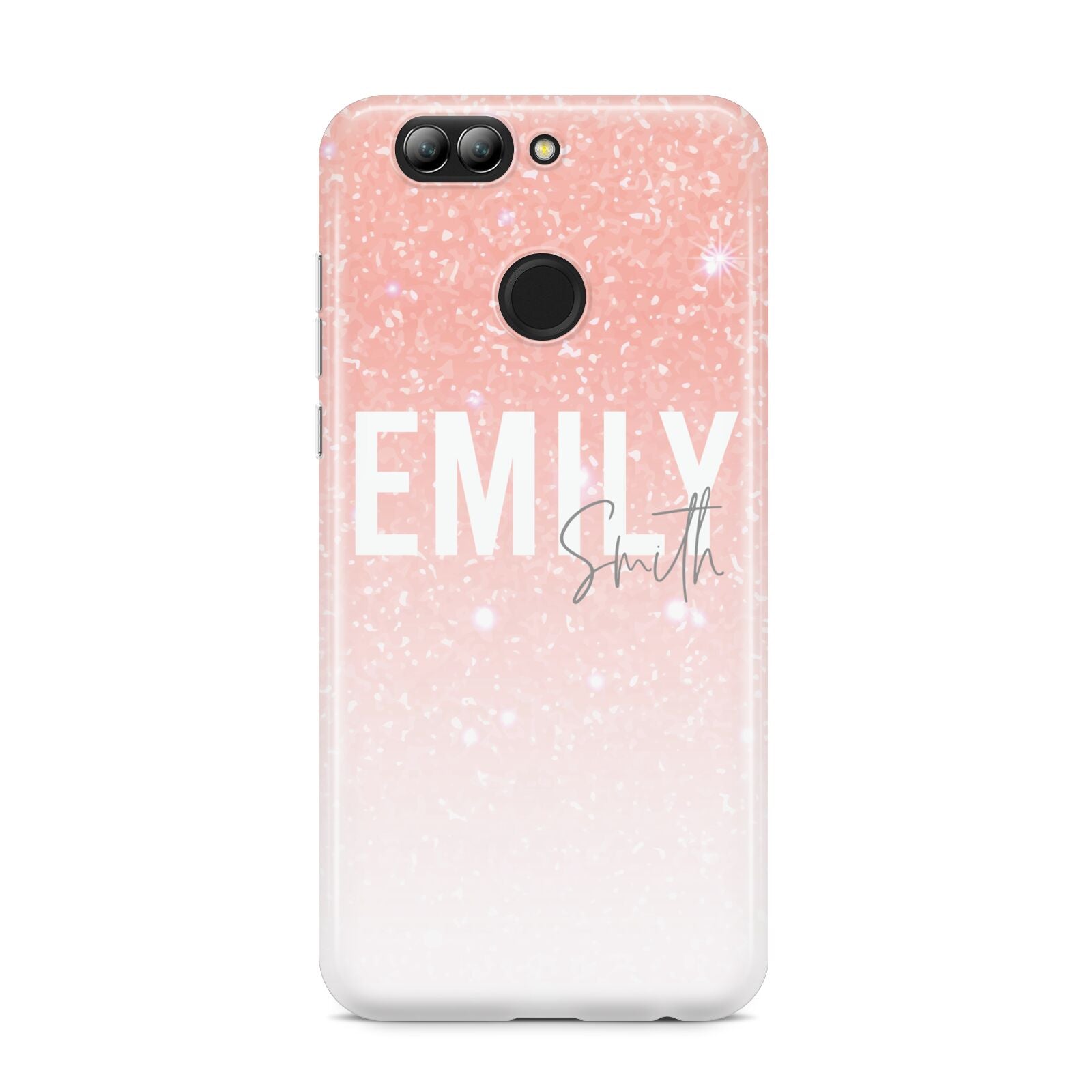 Personalised Pink Glitter Fade Text Huawei Nova 2s Phone Case