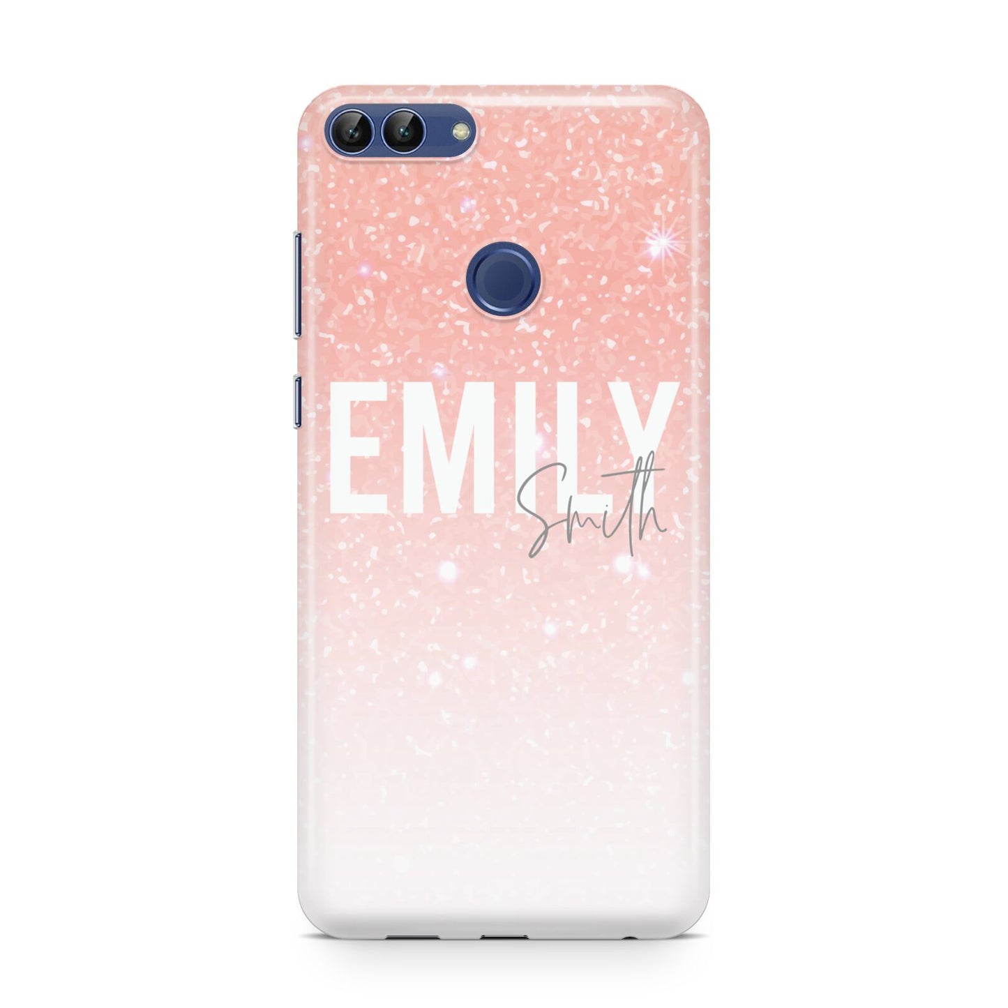 Personalised Pink Glitter Fade Text Huawei P Smart Case