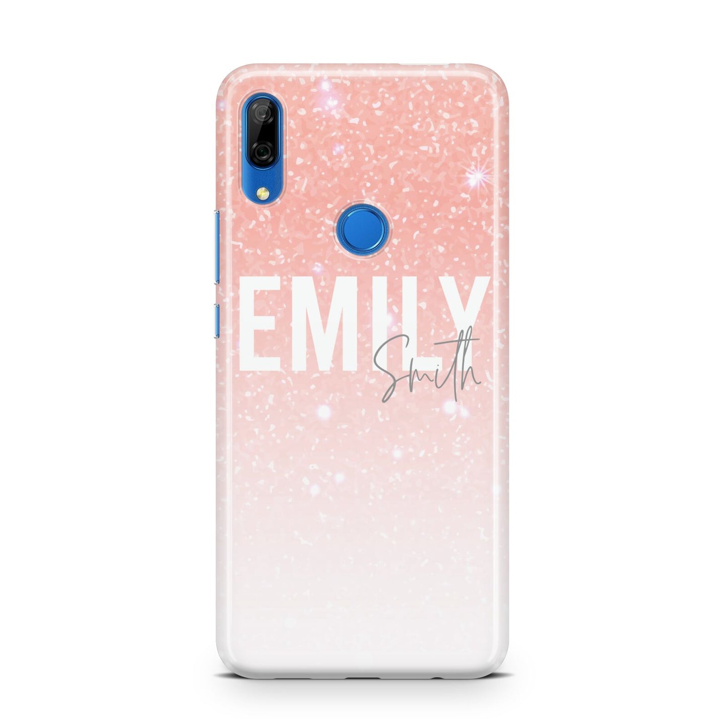 Personalised Pink Glitter Fade Text Huawei P Smart Z