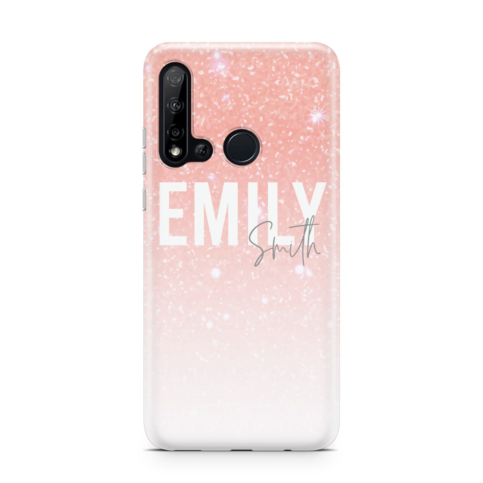 Personalised Pink Glitter Fade Text Huawei P20 Lite 5G Phone Case