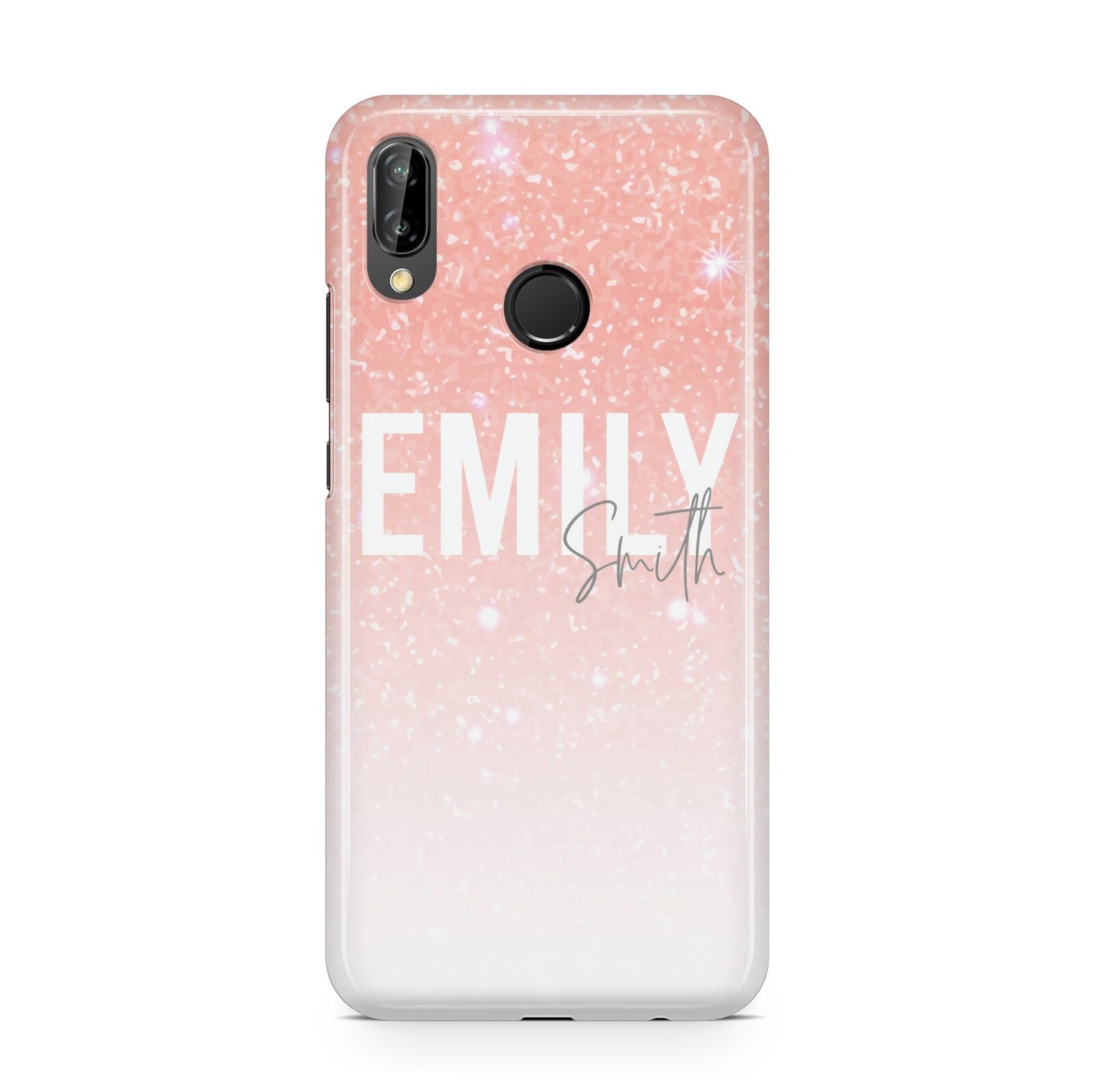 Personalised Pink Glitter Fade Text Huawei P20 Lite Phone Case