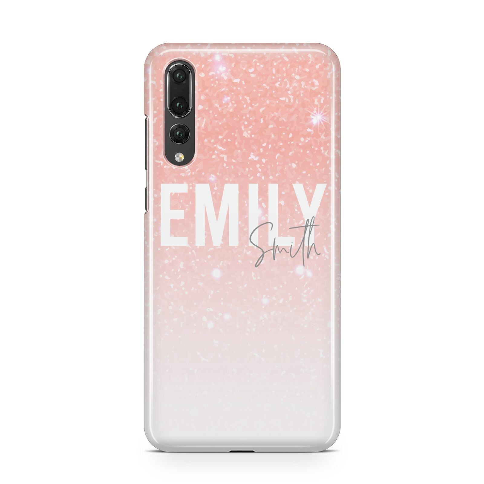 Personalised Pink Glitter Fade Text Huawei P20 Pro Phone Case