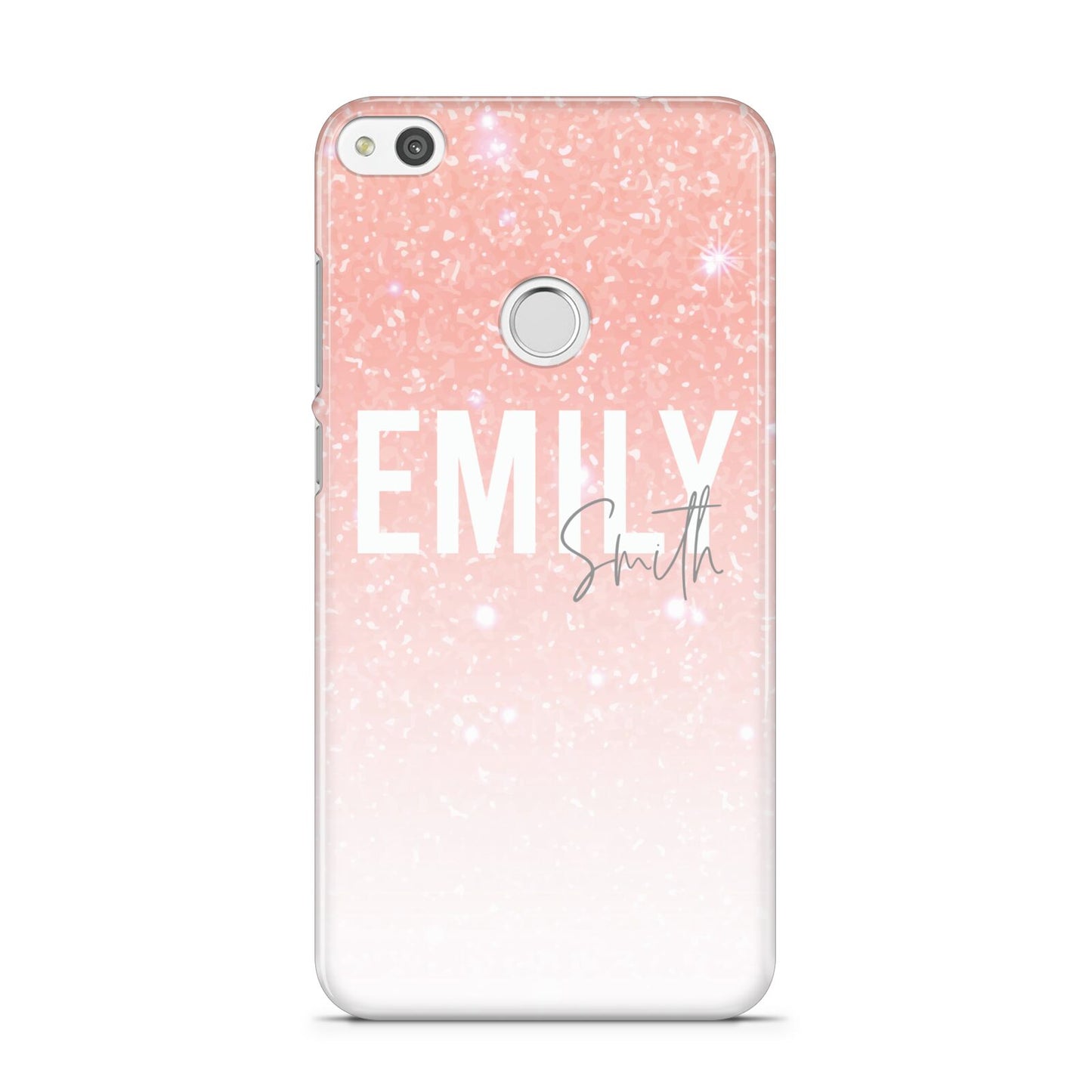 Personalised Pink Glitter Fade Text Huawei P8 Lite Case