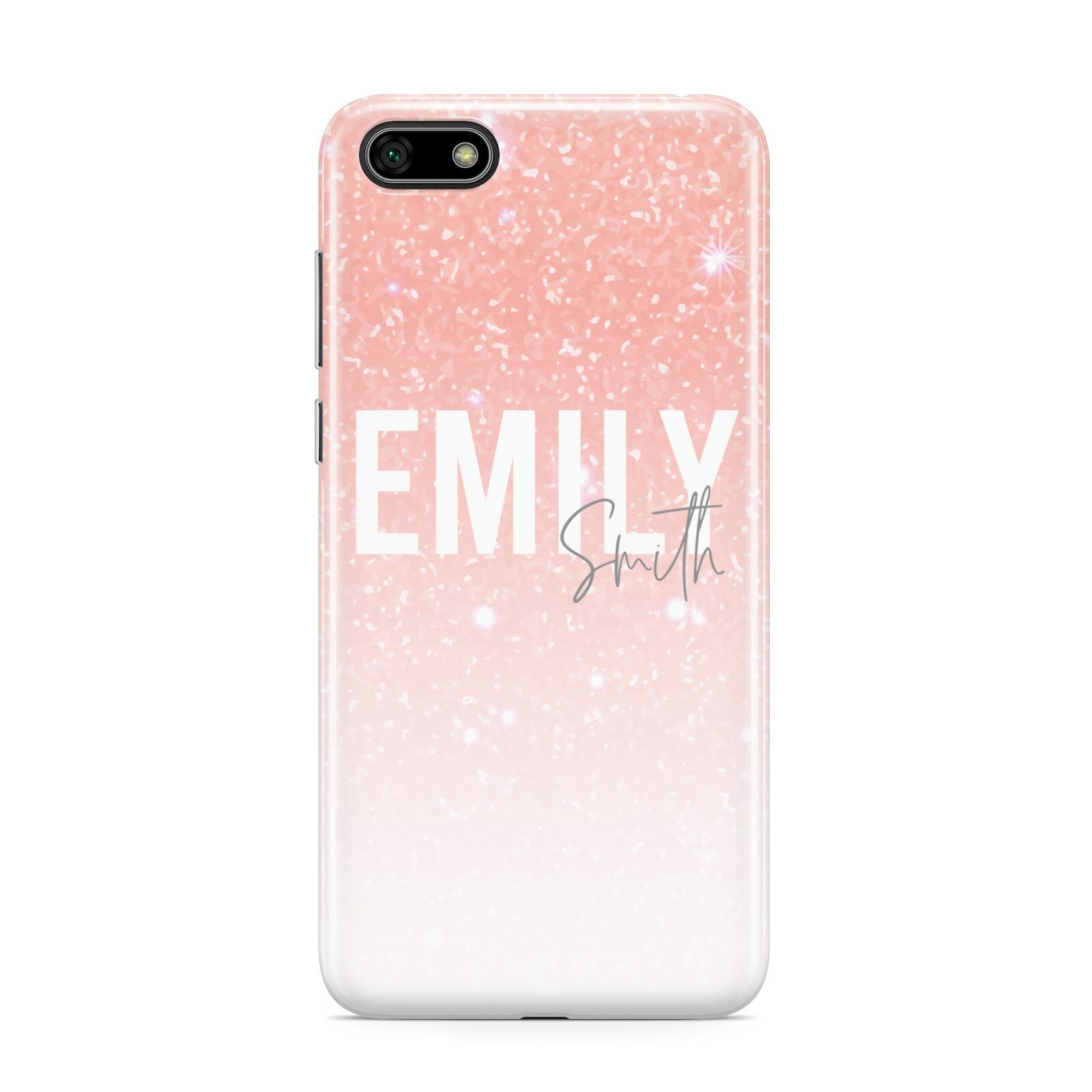 Personalised Pink Glitter Fade Text Huawei Y5 Prime 2018 Phone Case