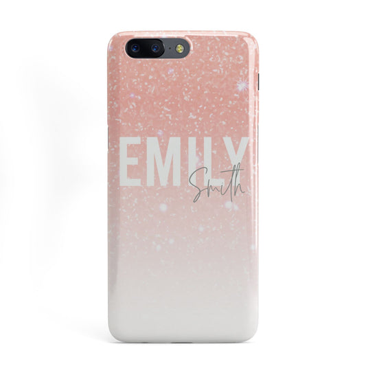 Personalised Pink Glitter Fade Text OnePlus Case