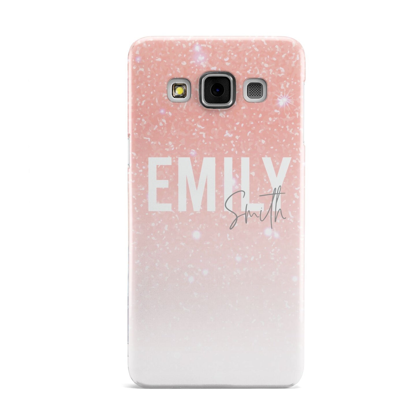 Personalised Pink Glitter Fade Text Samsung Galaxy A3 Case