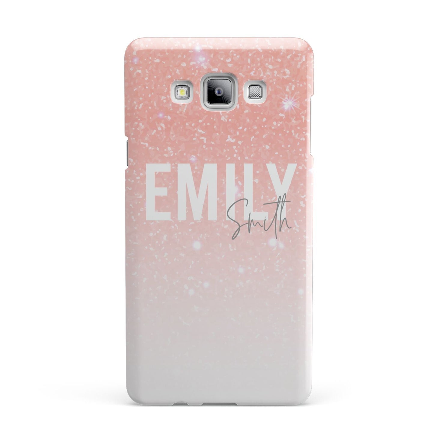 Personalised Pink Glitter Fade Text Samsung Galaxy A7 2015 Case