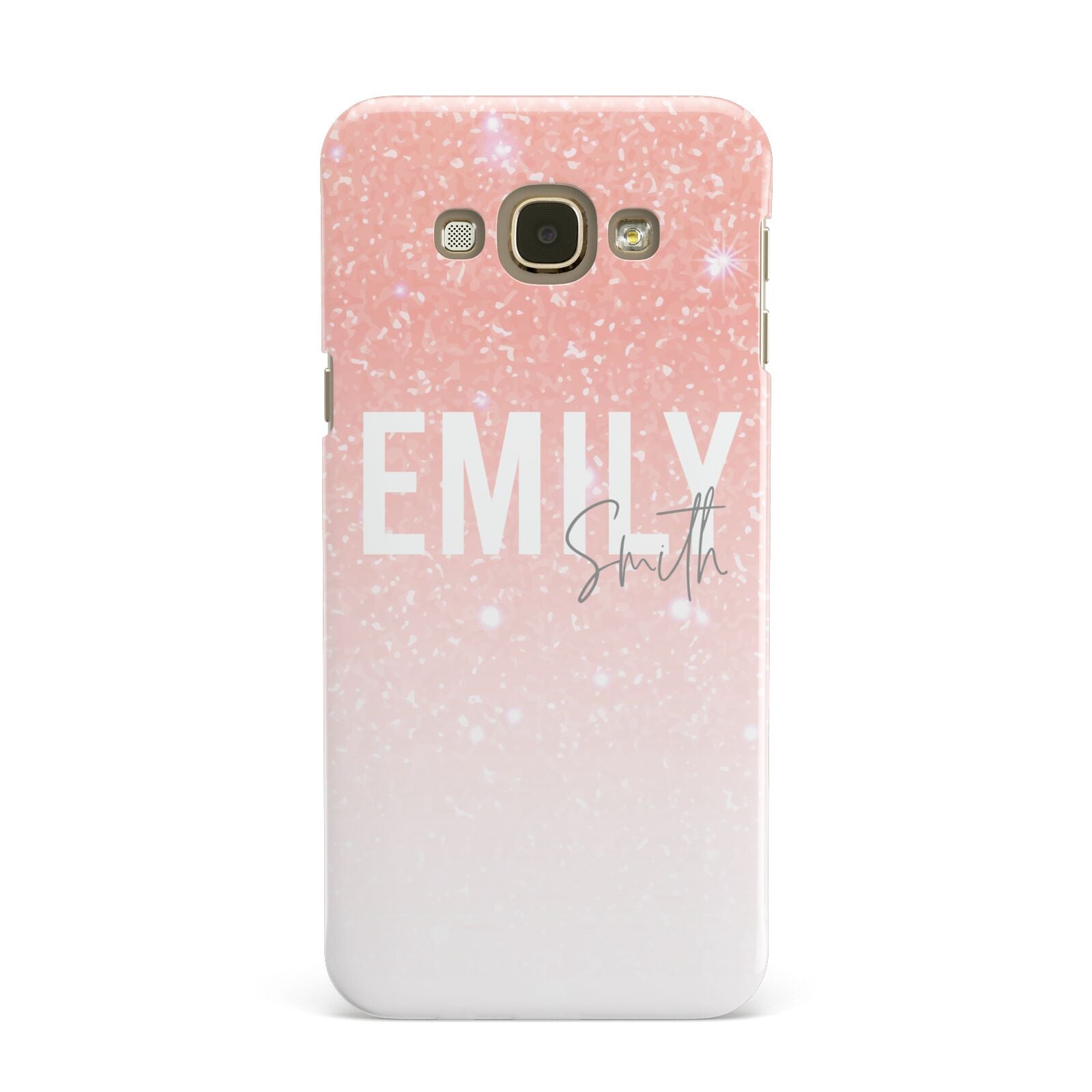 Personalised Pink Glitter Fade Text Samsung Galaxy A8 Case