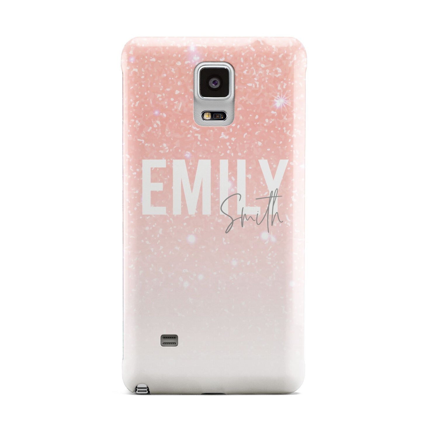 Personalised Pink Glitter Fade Text Samsung Galaxy Note 4 Case