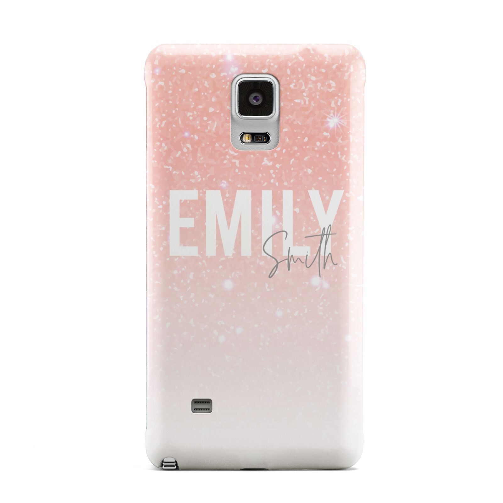 Personalised Pink Glitter Fade Text Samsung Galaxy Note 4 Case