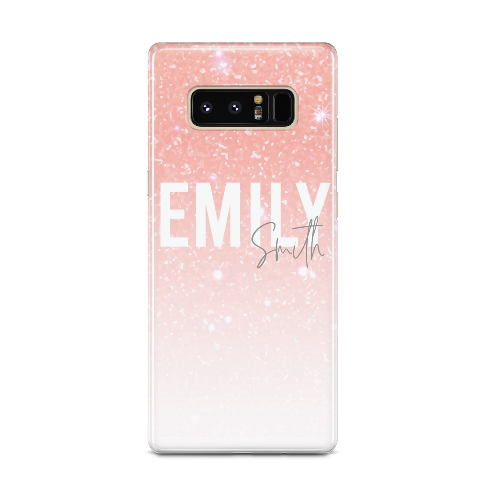 Personalised Pink Glitter Fade Text Samsung Galaxy Note 8 Case