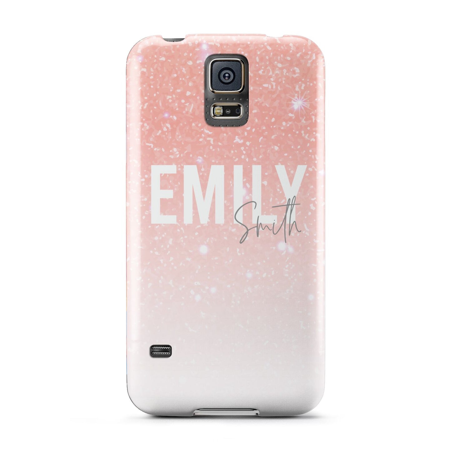 Personalised Pink Glitter Fade Text Samsung Galaxy S5 Case