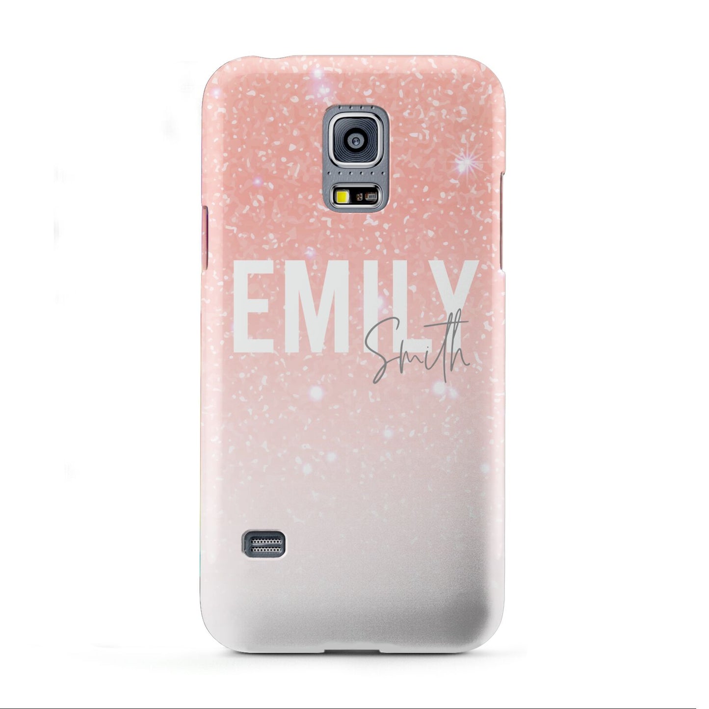 Personalised Pink Glitter Fade Text Samsung Galaxy S5 Mini Case