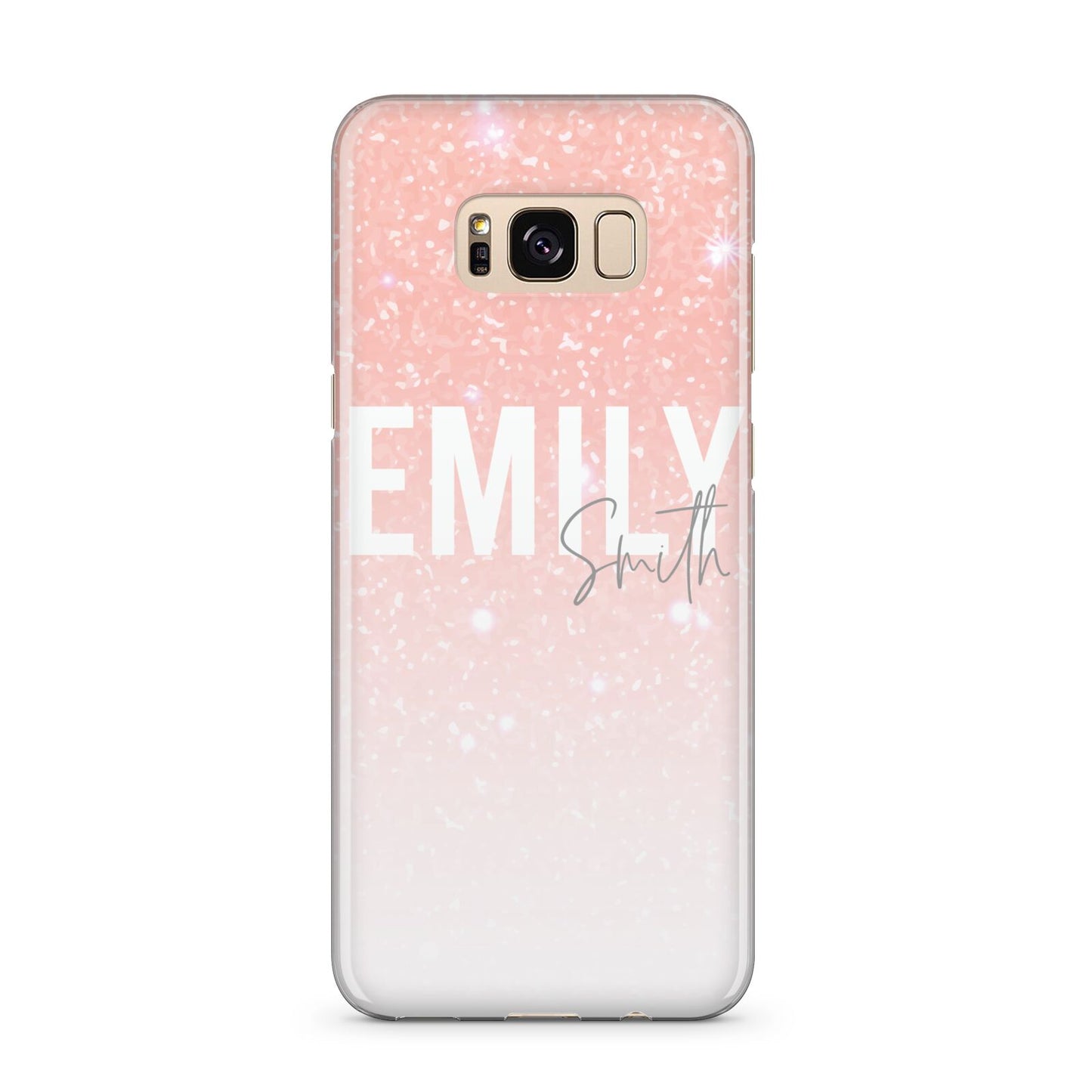 Personalised Pink Glitter Fade Text Samsung Galaxy S8 Plus Case