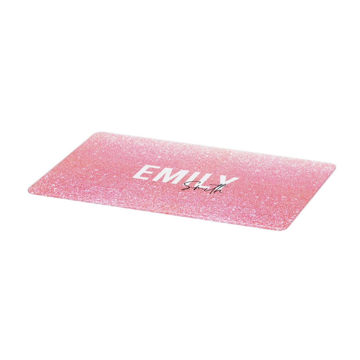 Personalised Pink Glitter White Name Apple MacBook Case Only